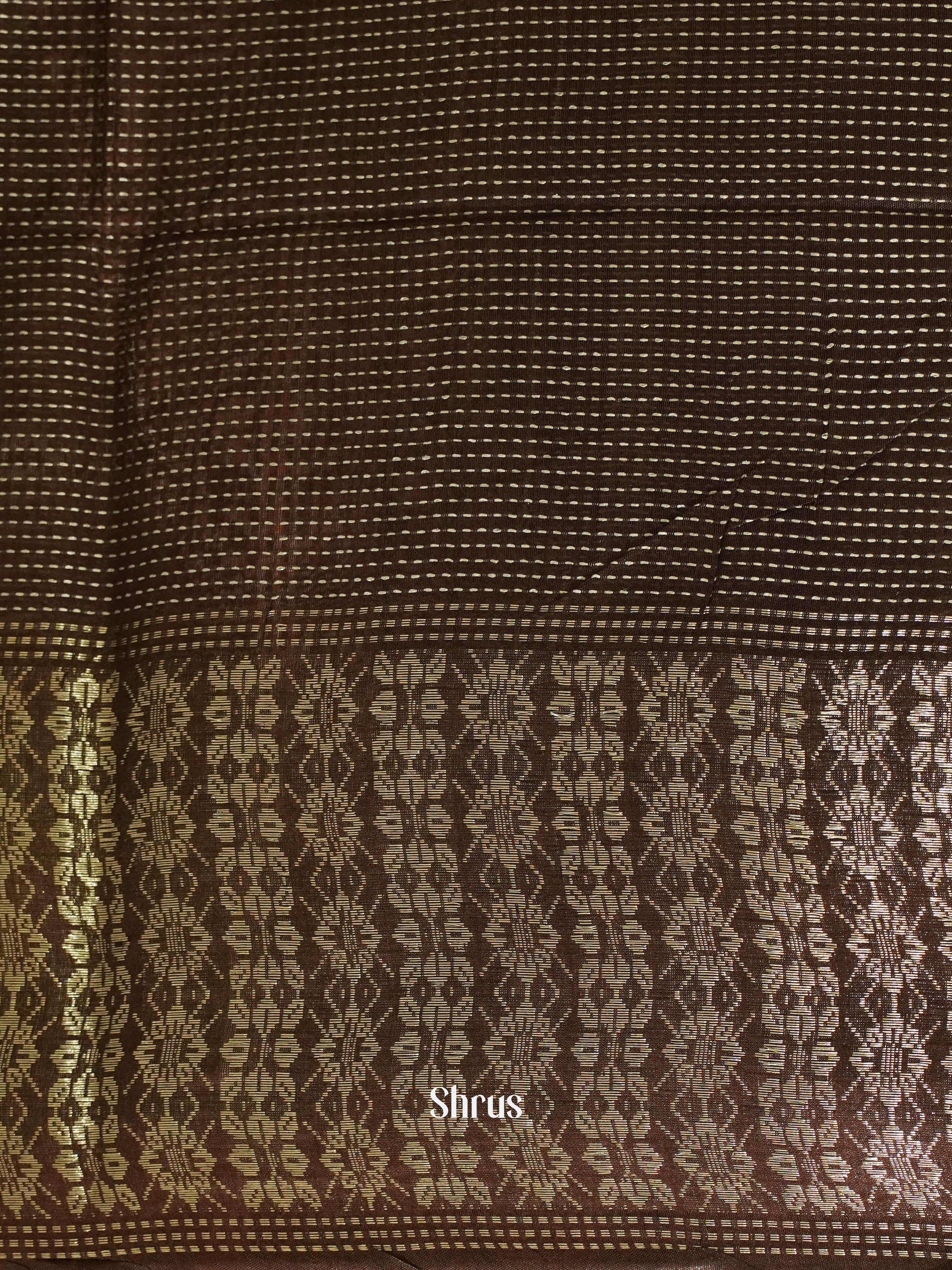 Dark Brown  & Brown - Semi Tussar Saree