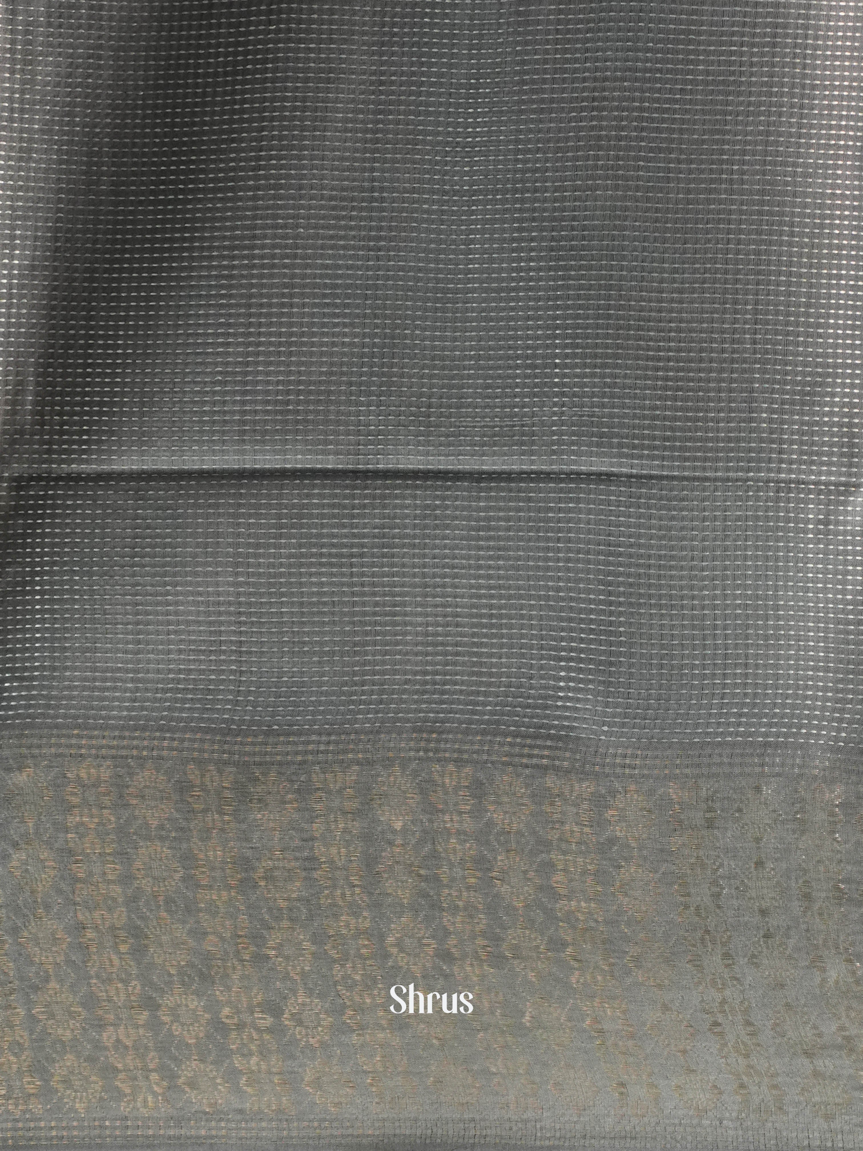 Blue & Grey - Semi Tussar Saree