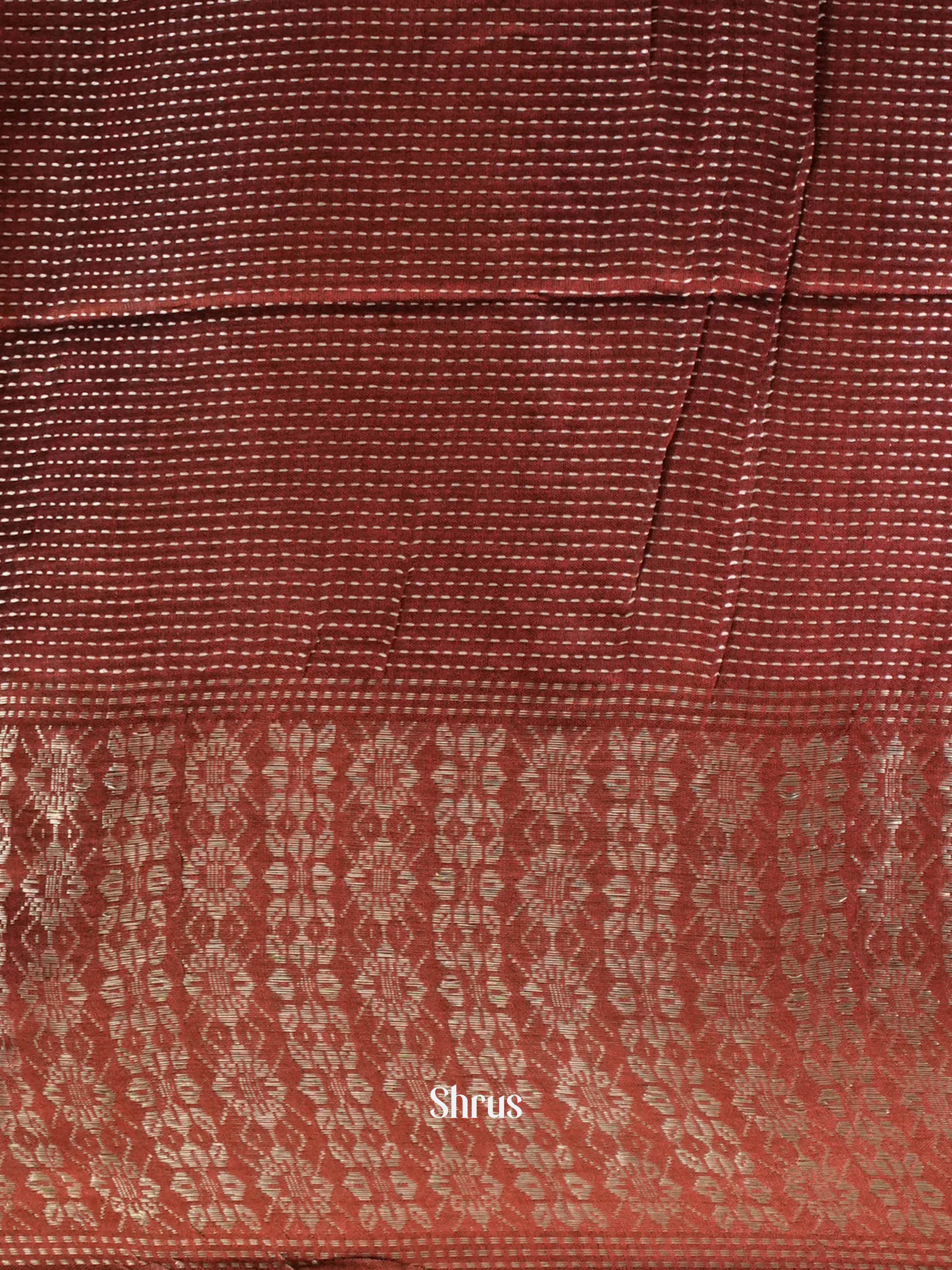 Teal & Brown  - Semi Tussar Saree