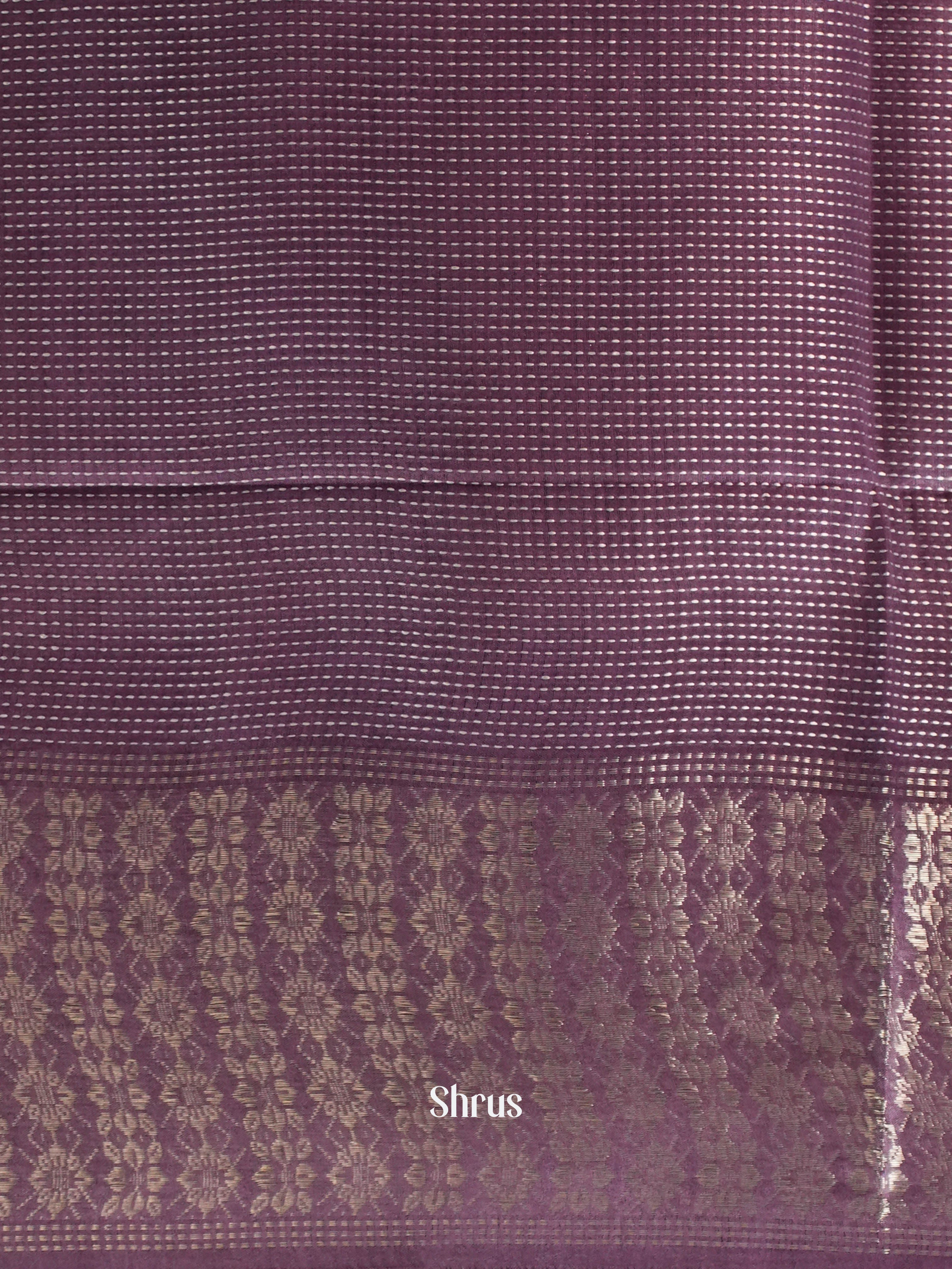 Brown & Purple - Semi Tussar Saree