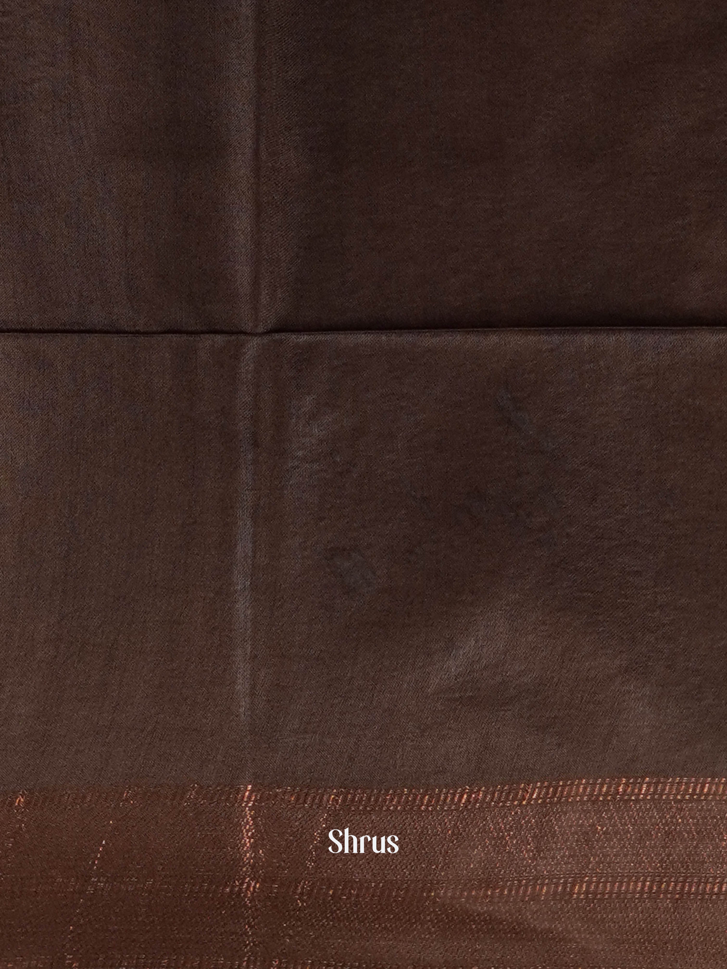 Brown(Single Tone) - Semi Tussar Saree