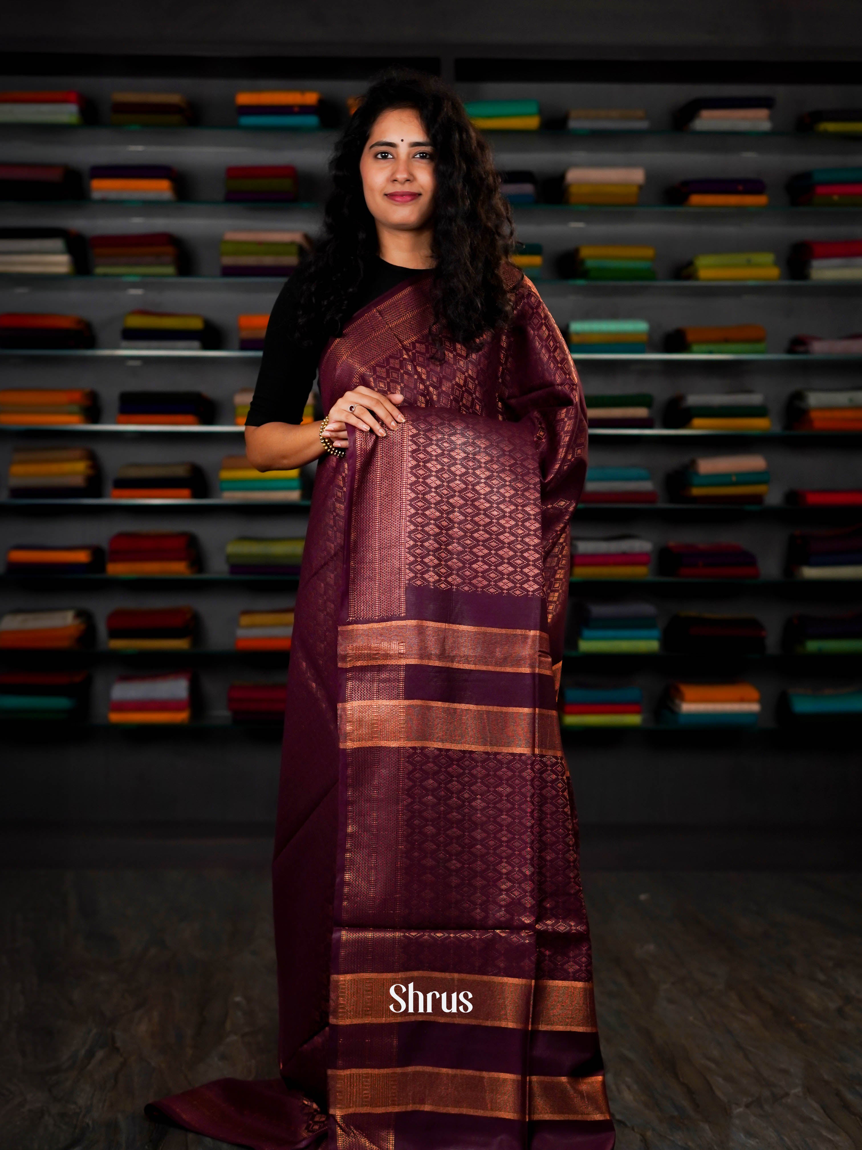 Maroon - Semi Tussar Saree