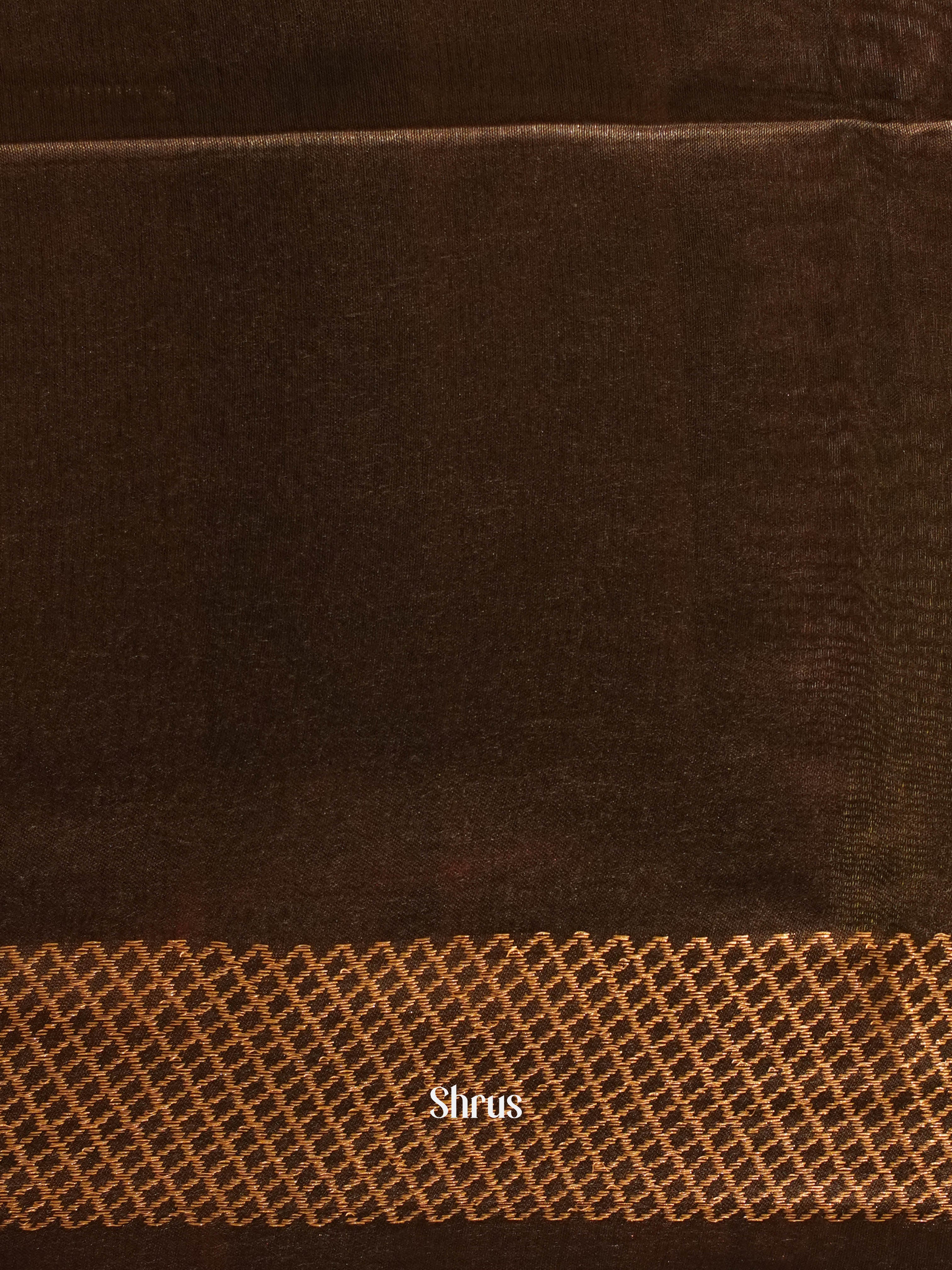 Brown(Single tone) - Semi Tussar Saree