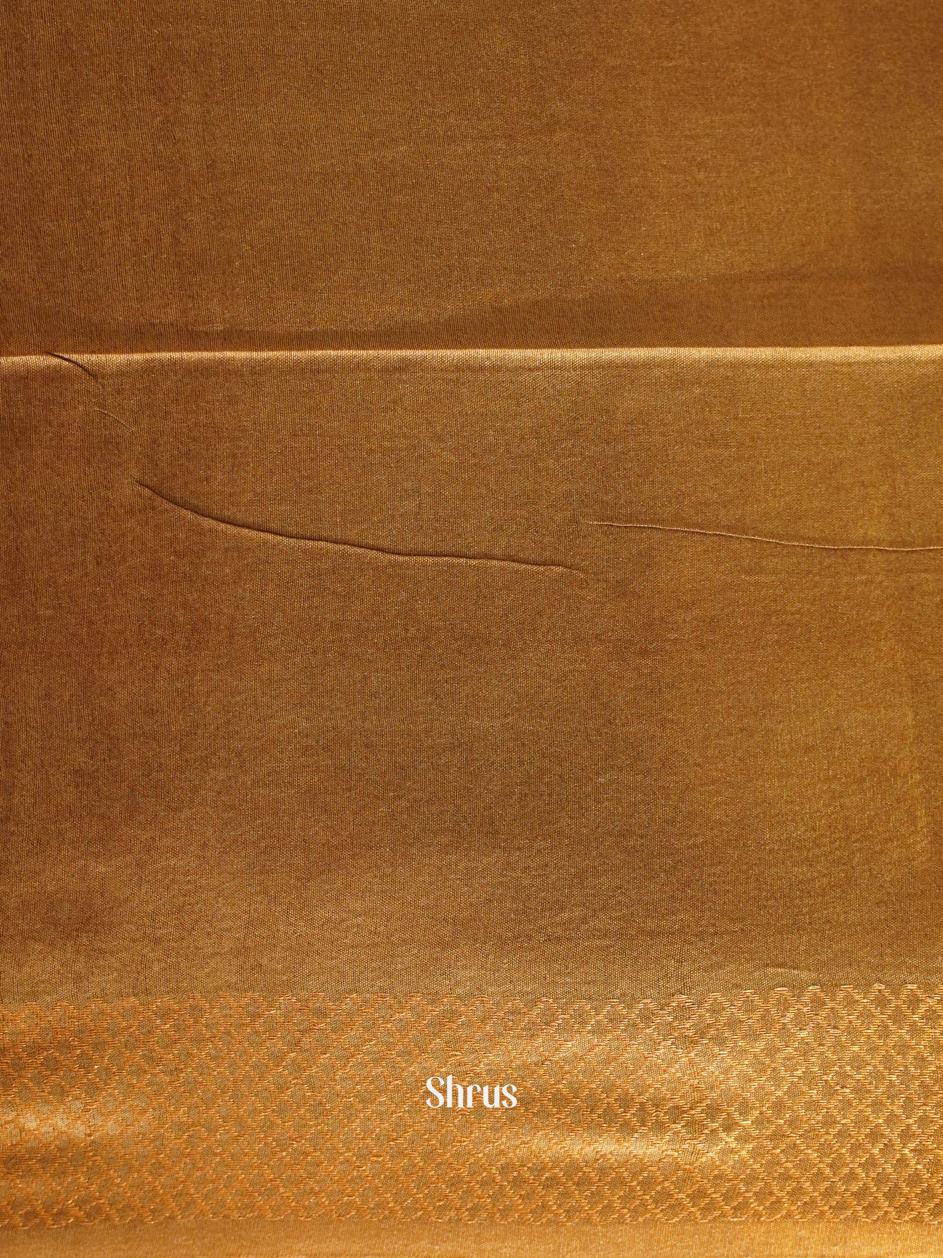 Golden Brown(Single Tone)- Semi Tussar Saree