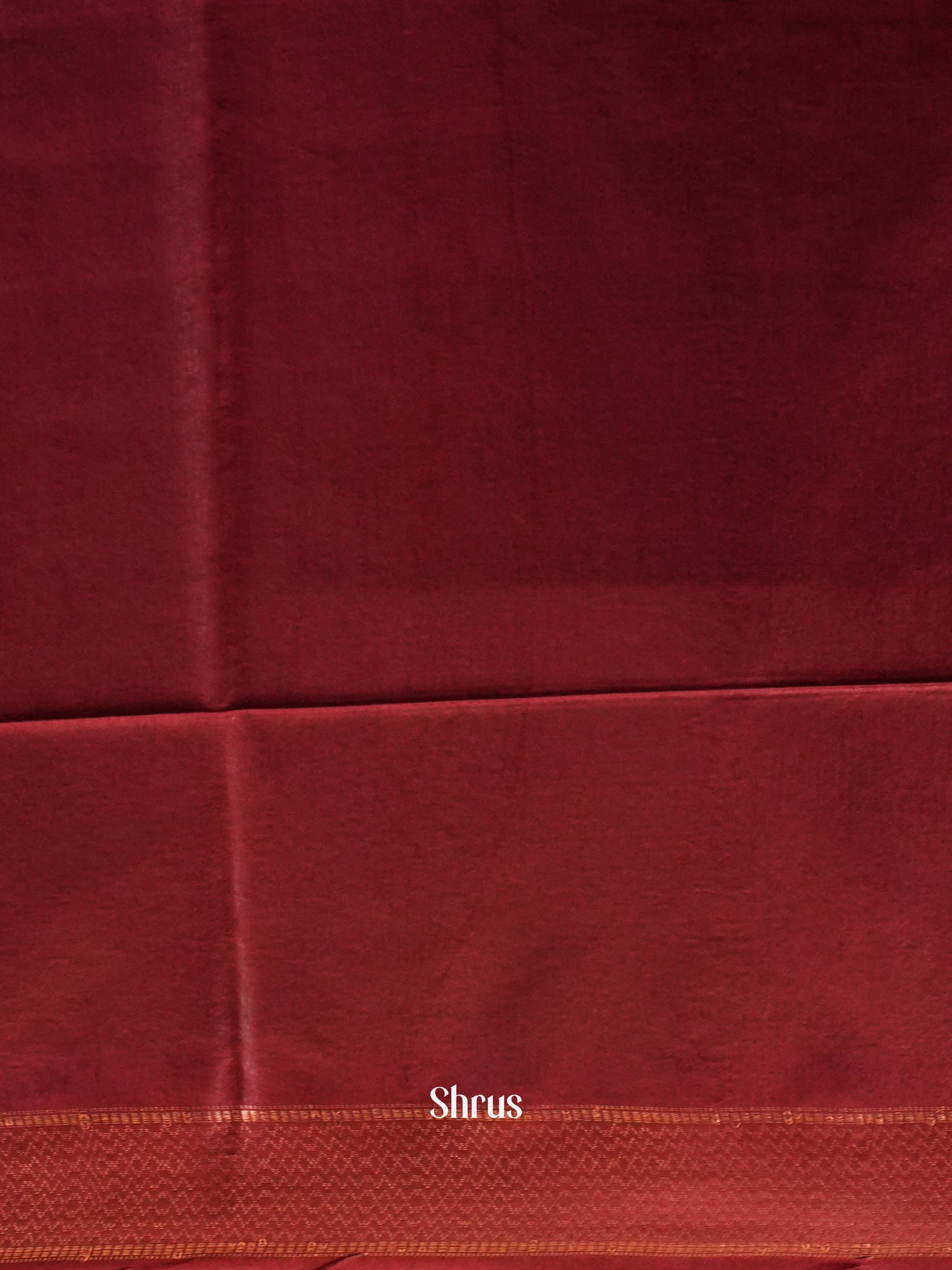 Dark maroon  - Semi Tussar Saree