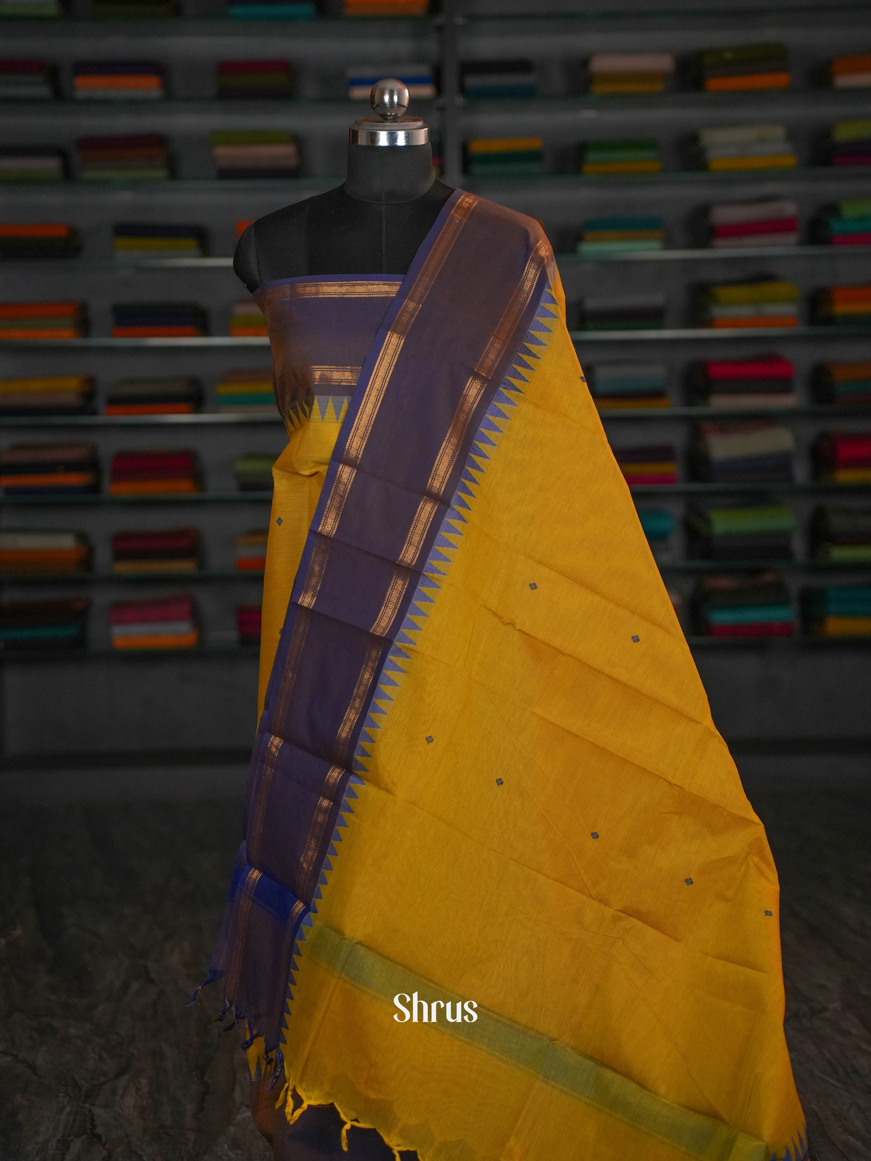 Mustard & Indigo - chettinad top & dupatta combo