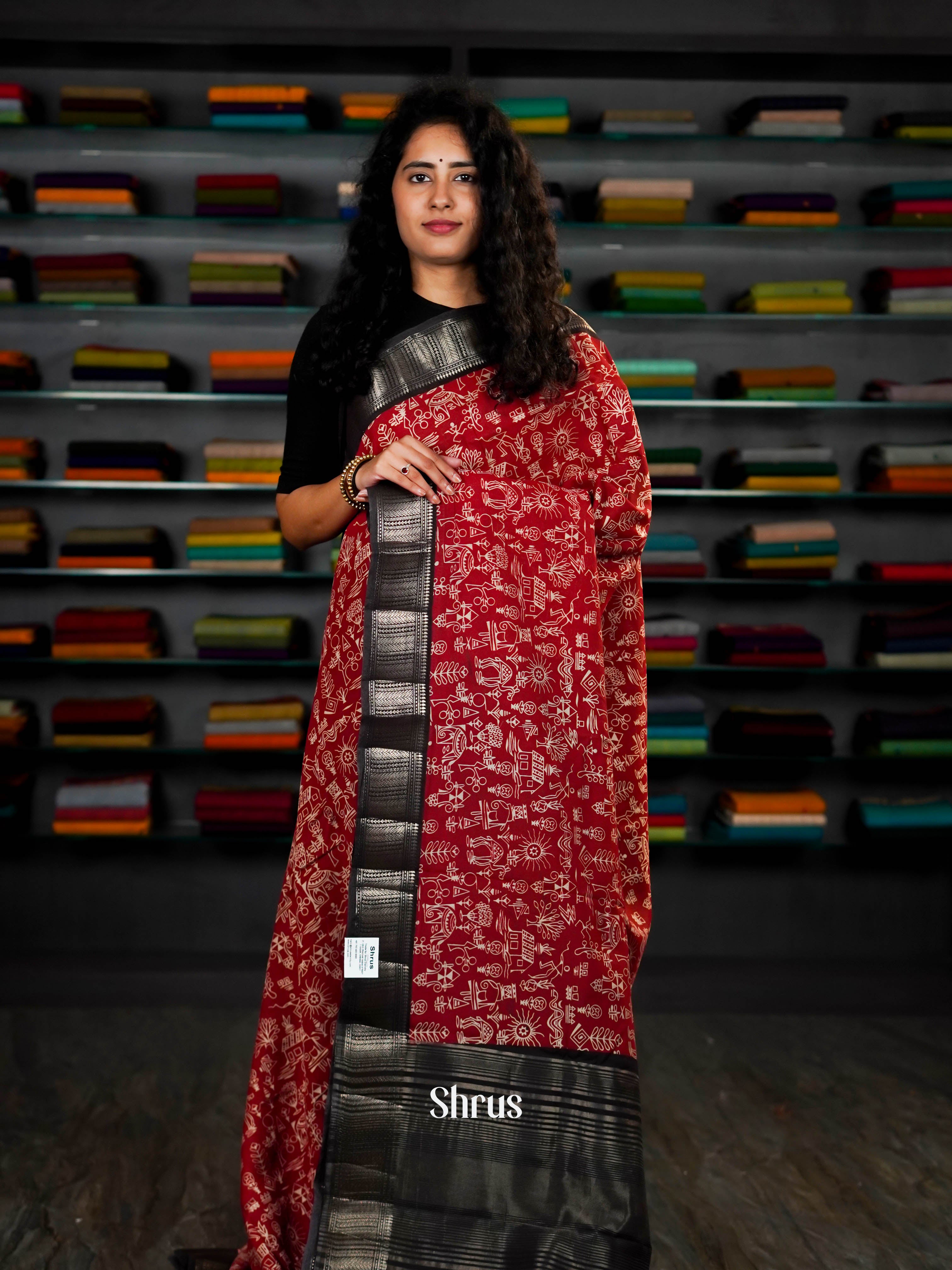 Red & Brown - Art Modal Saree