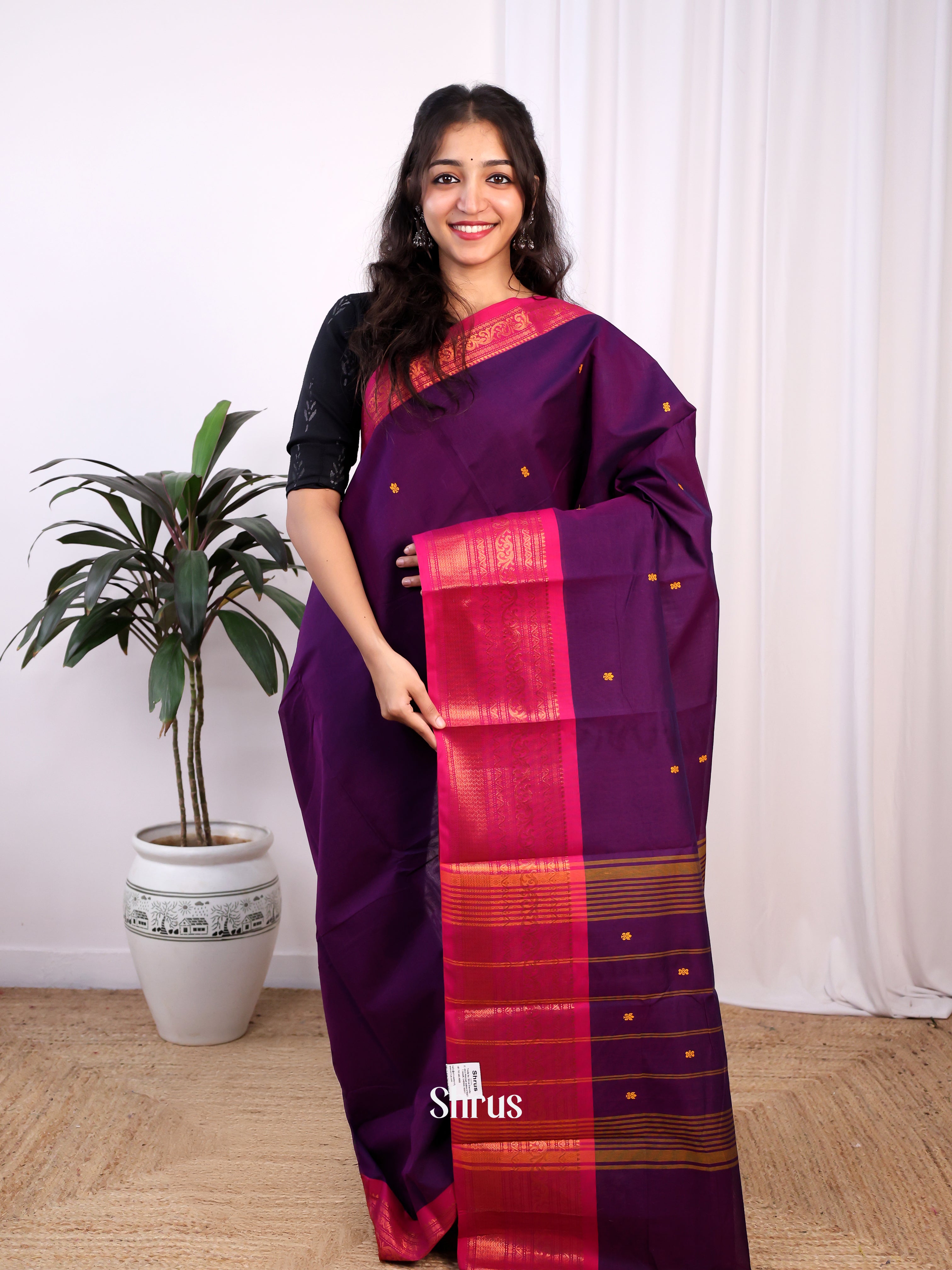 CHS24080 - Chettinad Cotton Saree - Shop on ShrusEternity.com