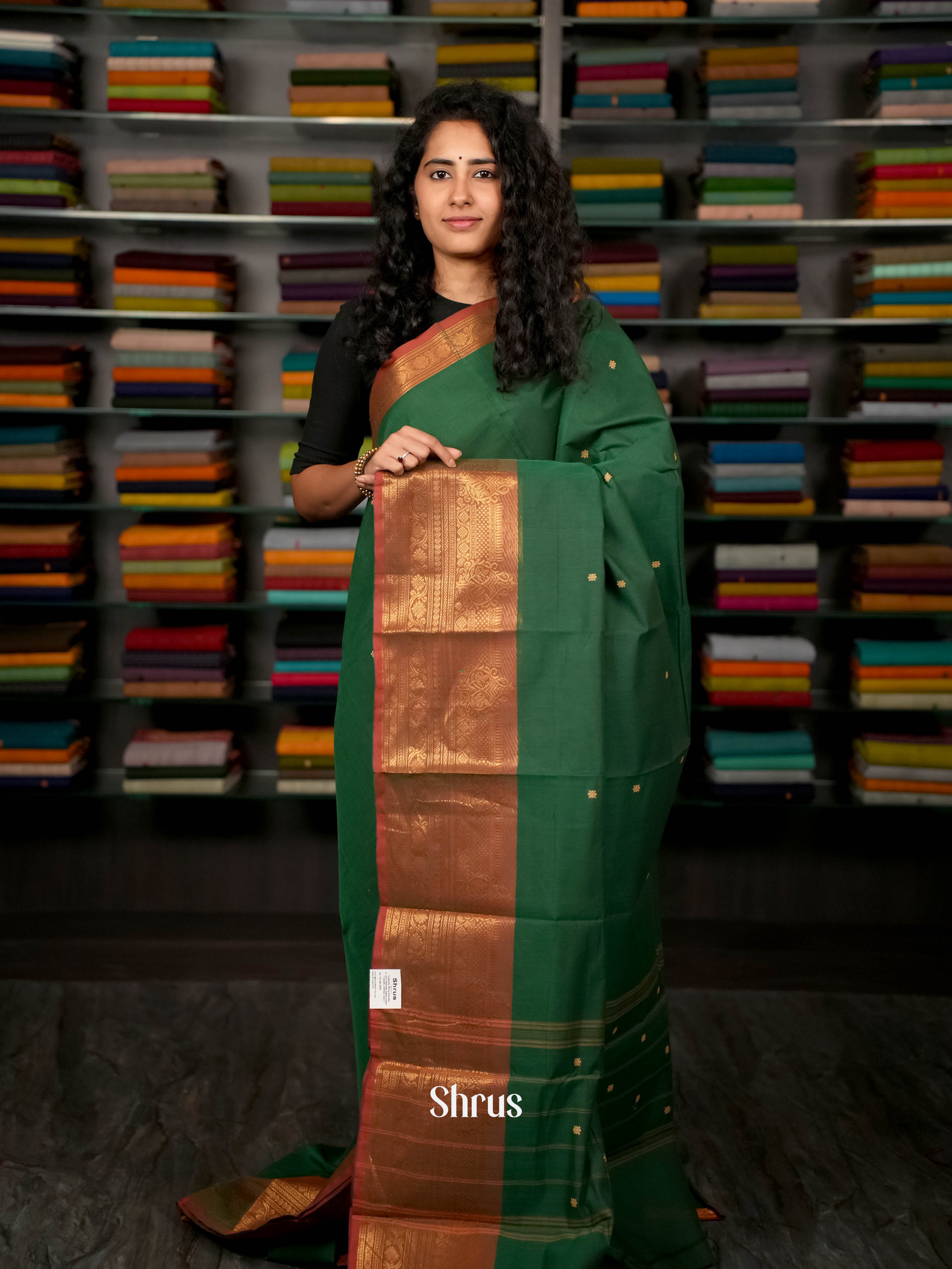 Green & Brown - Chettinad Cotton Saree