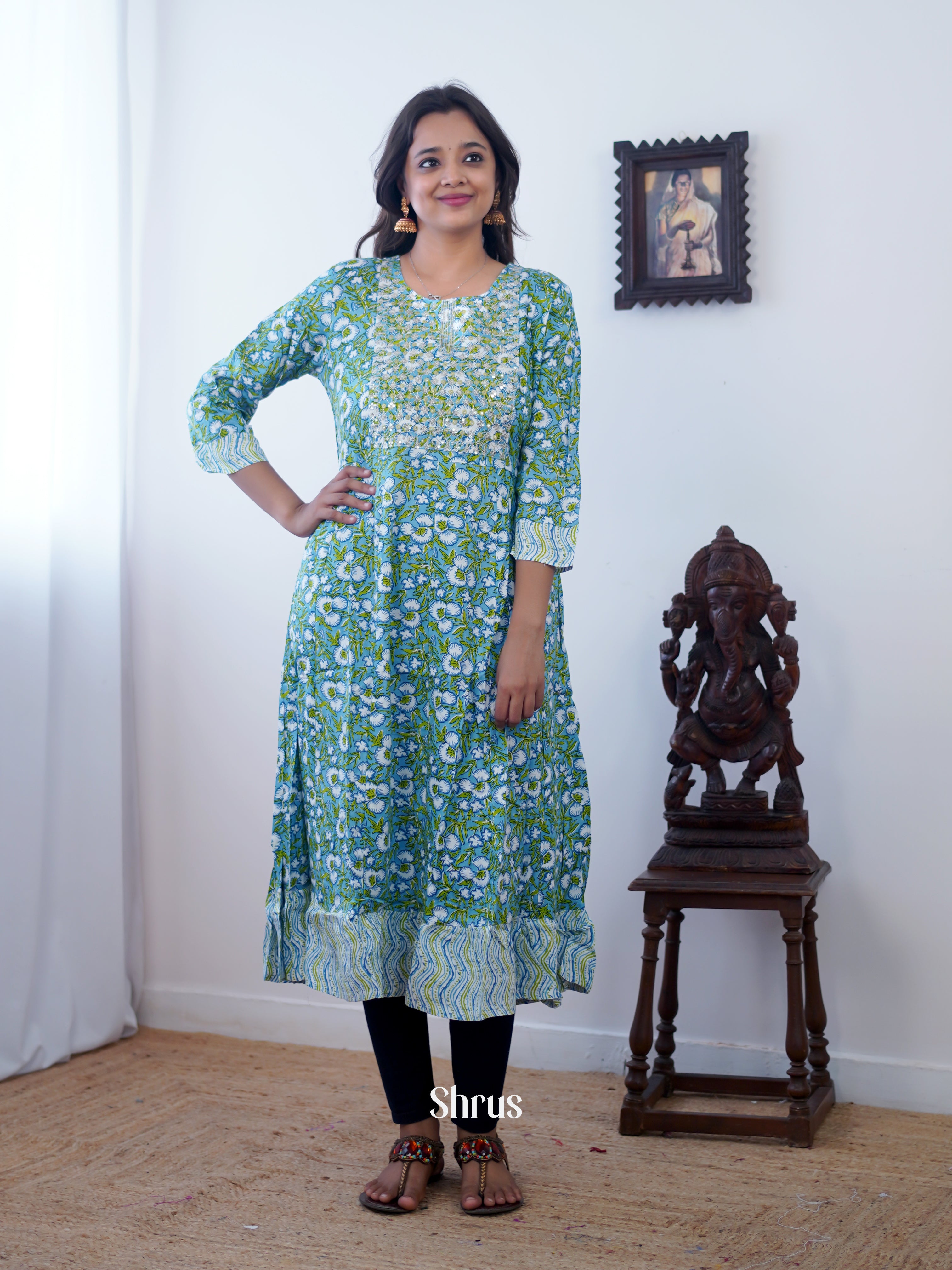 Green & Blue- Readymade kurti