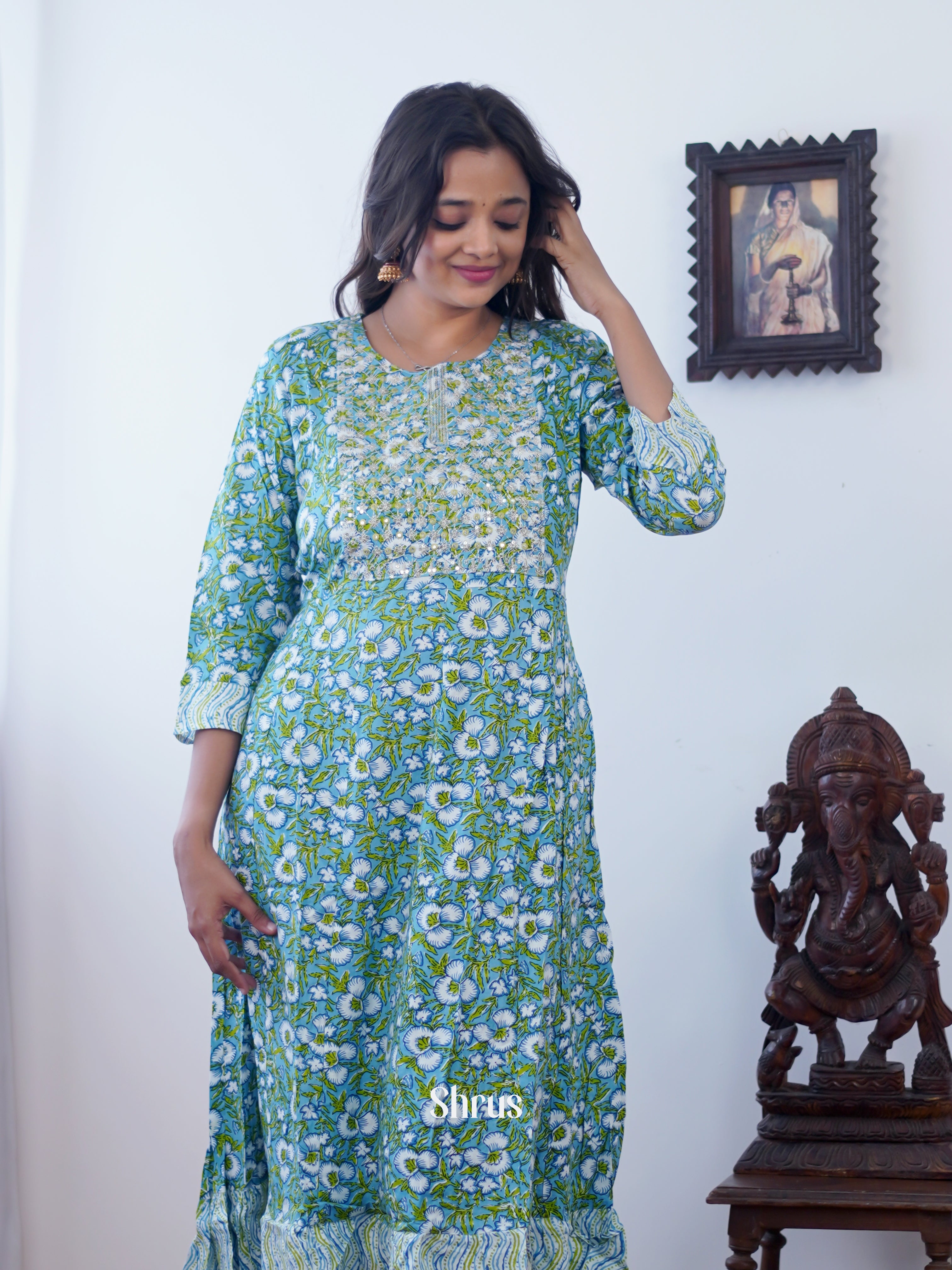 Green & Blue- Readymade kurti