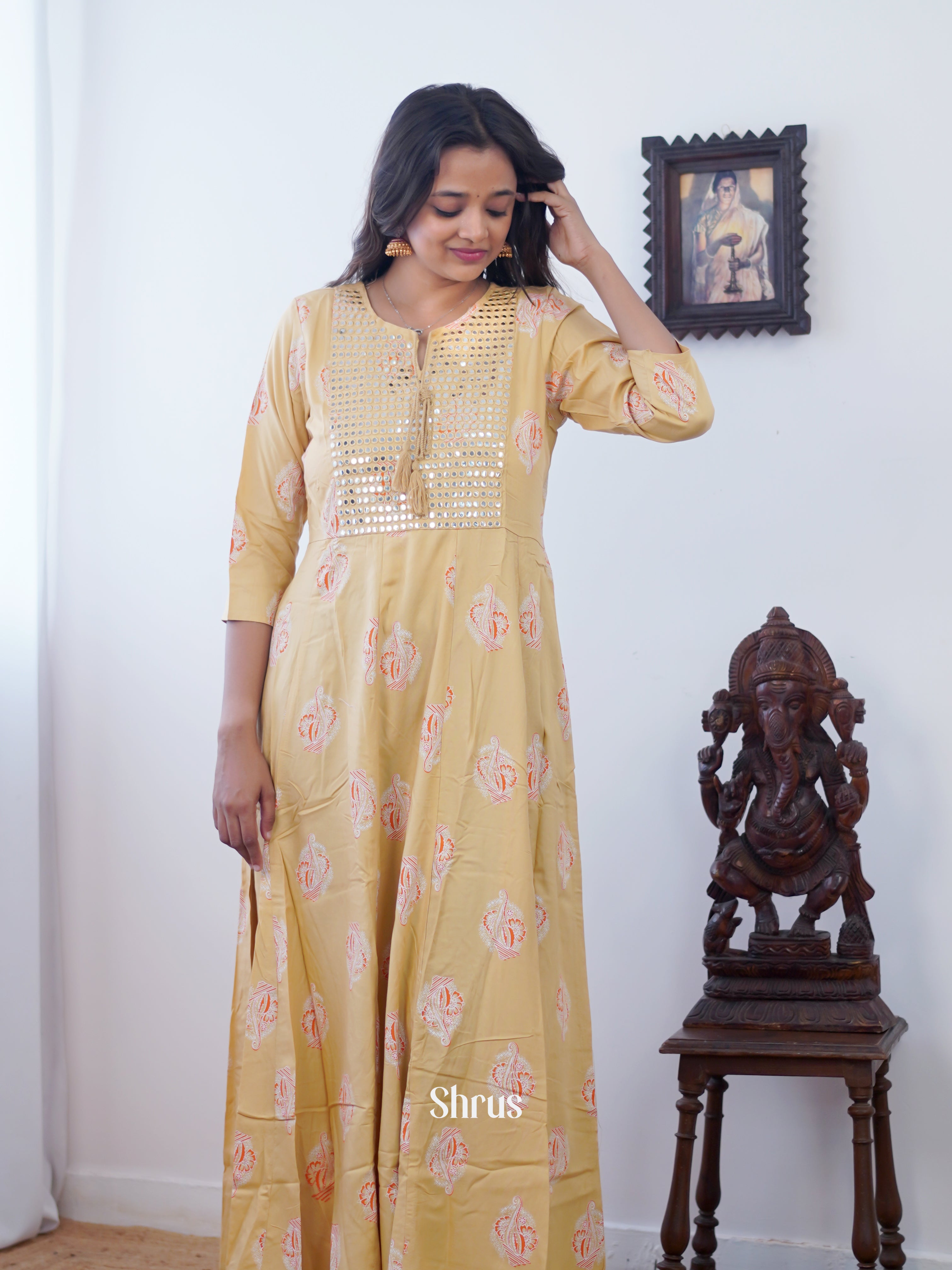 Beige - Readymade Kurti