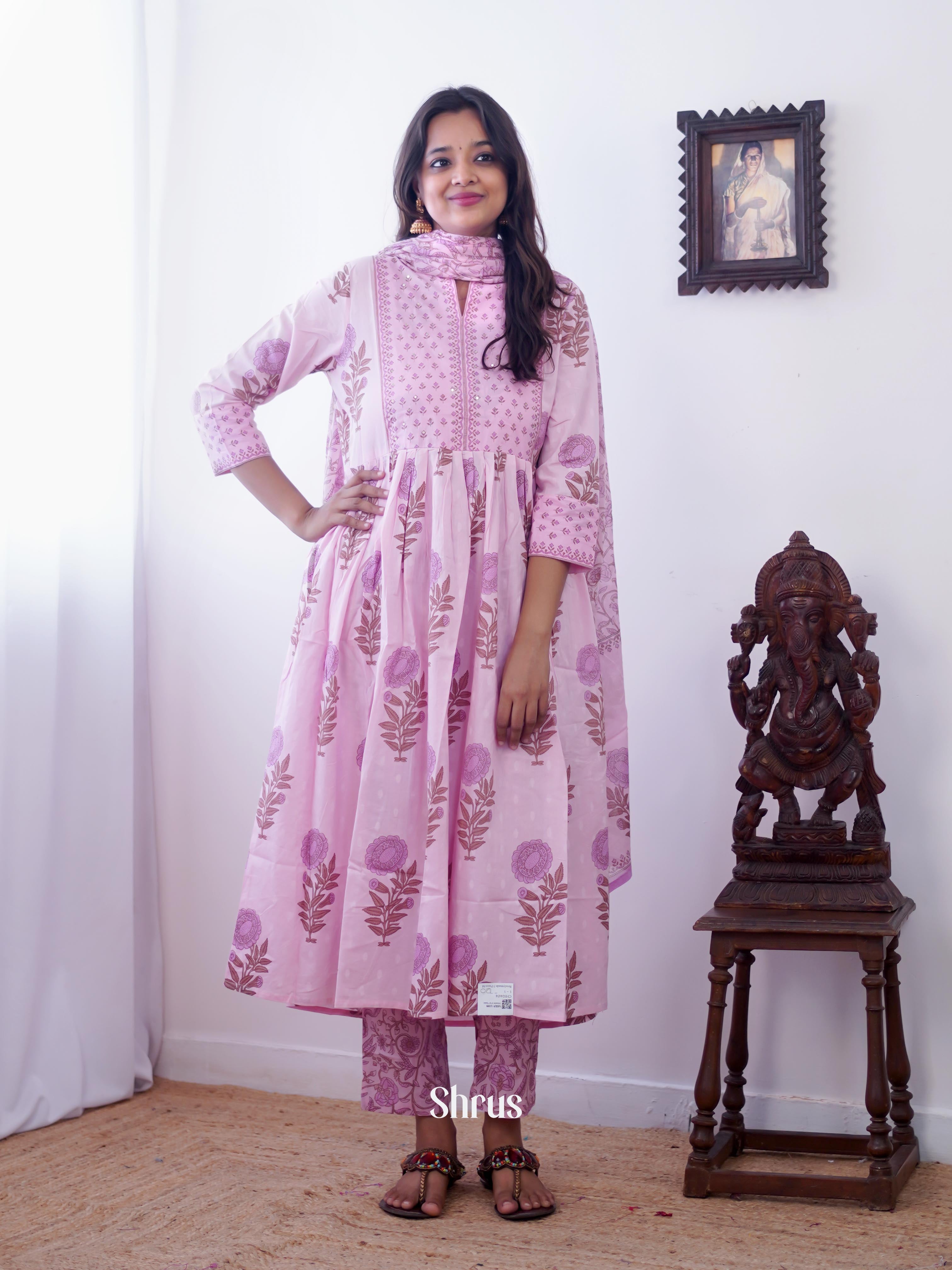 Pink -3pc festive Readymade Suits