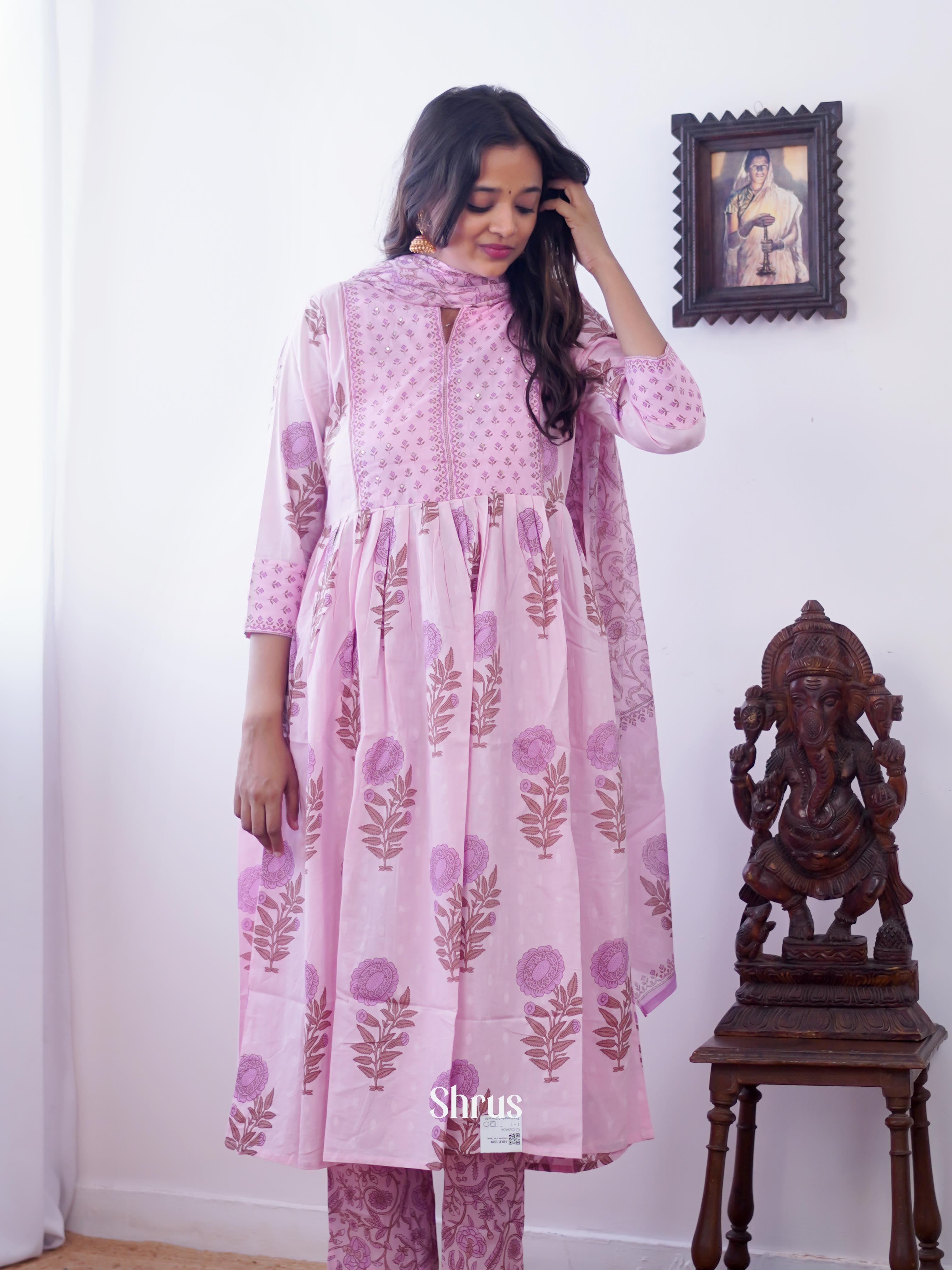 Pink -3pc festive Readymade Suits