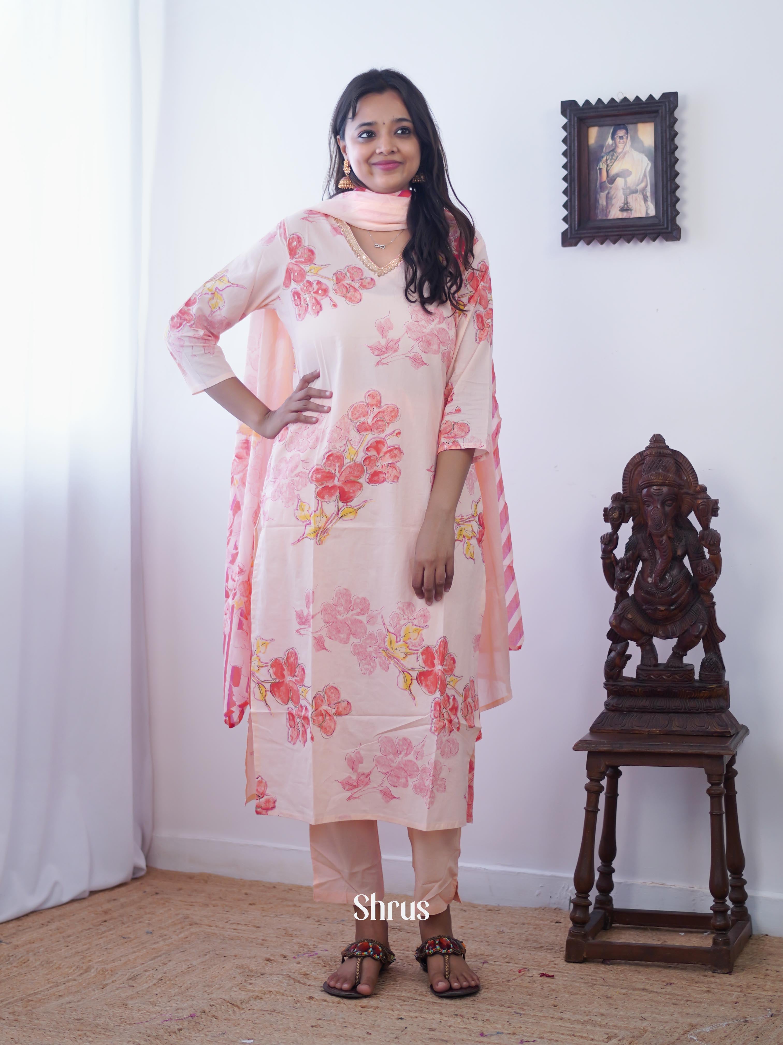 Pink  - 3pc Readymade Suits