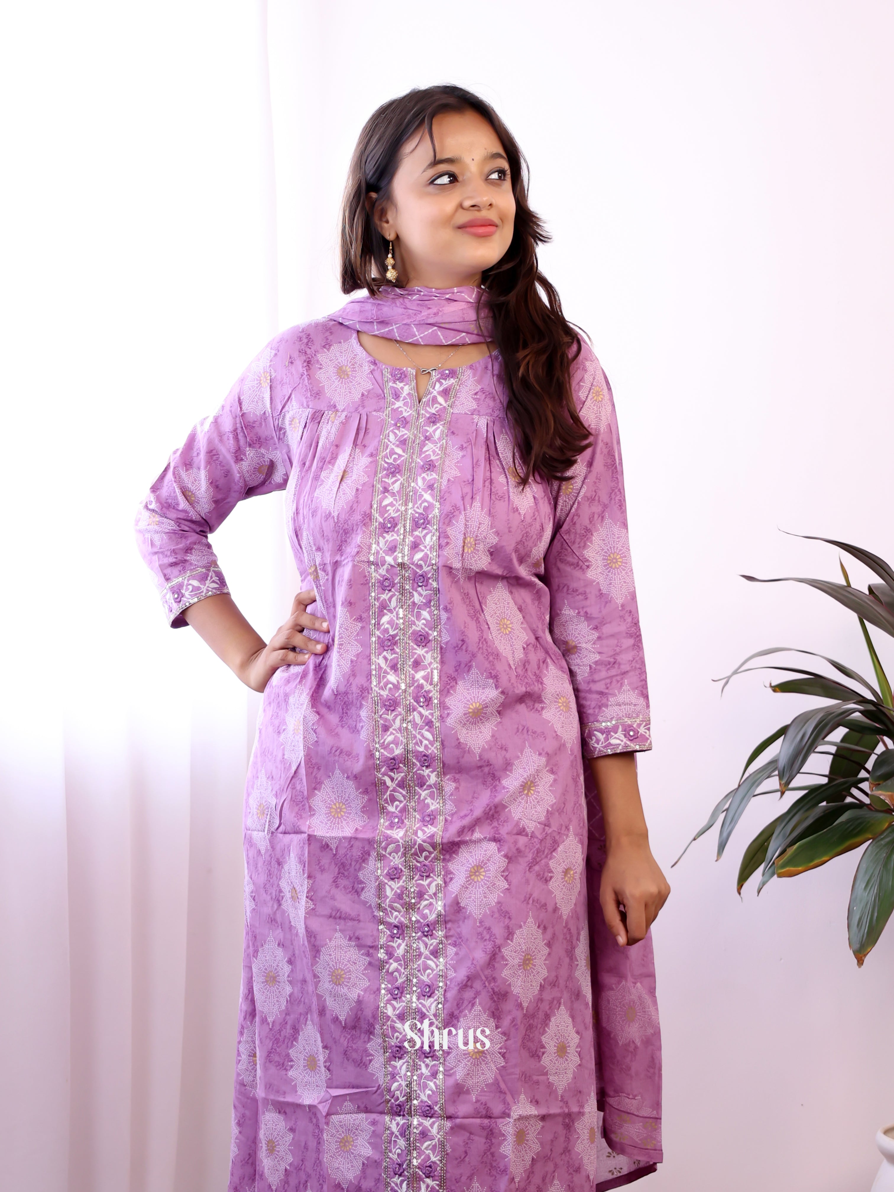 Purple - 3pc Readymade Suits