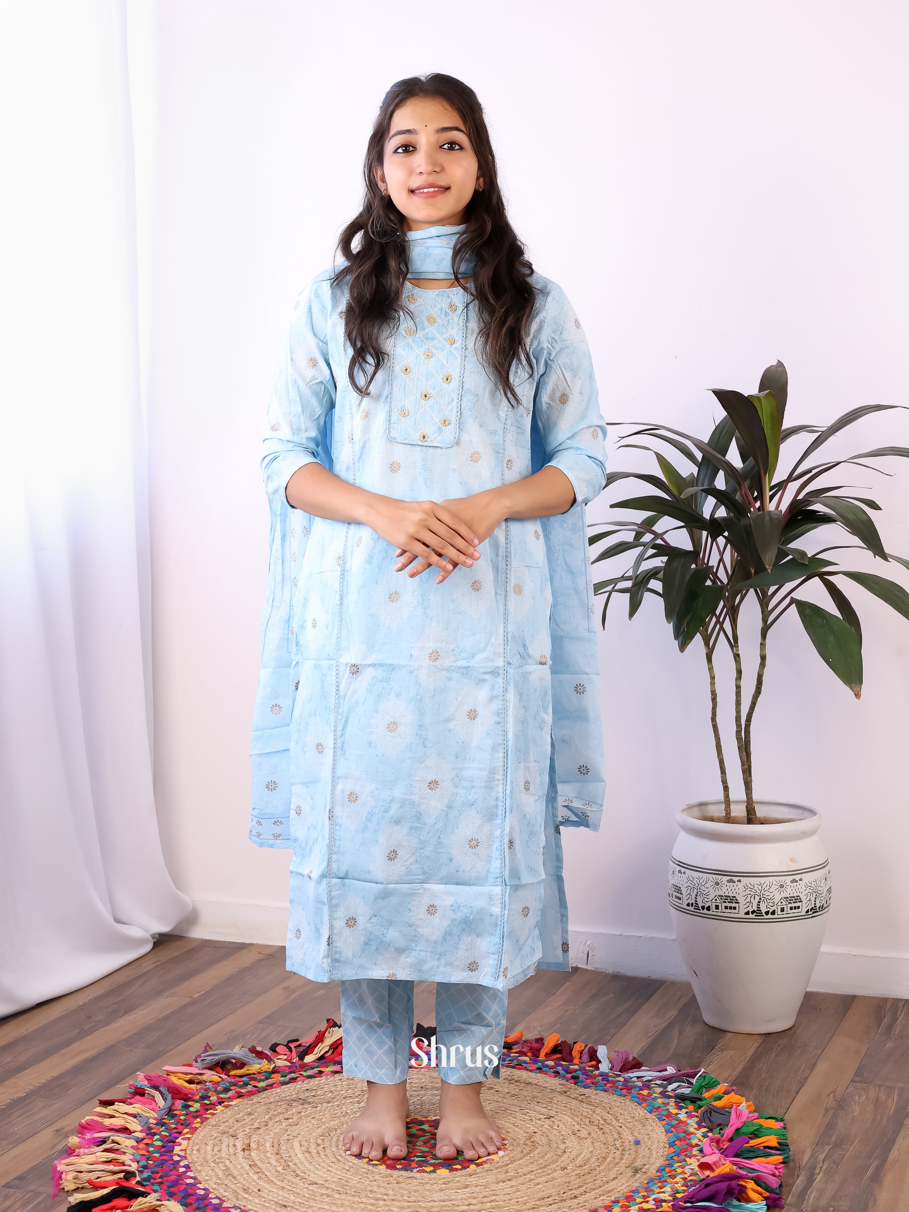 Blue -3pc Readymade Suits