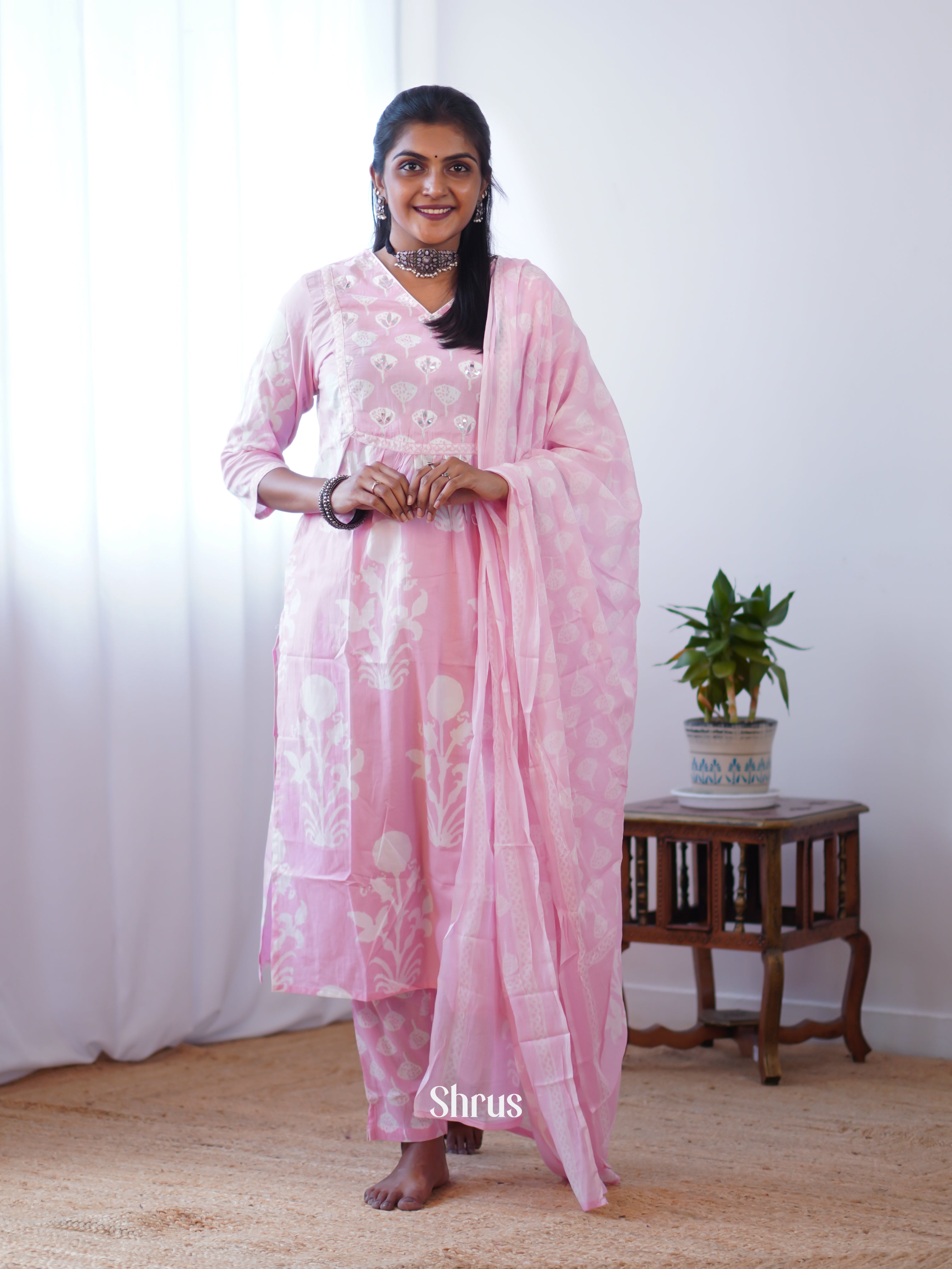 Baby Pink - 3pc Readymade Suits