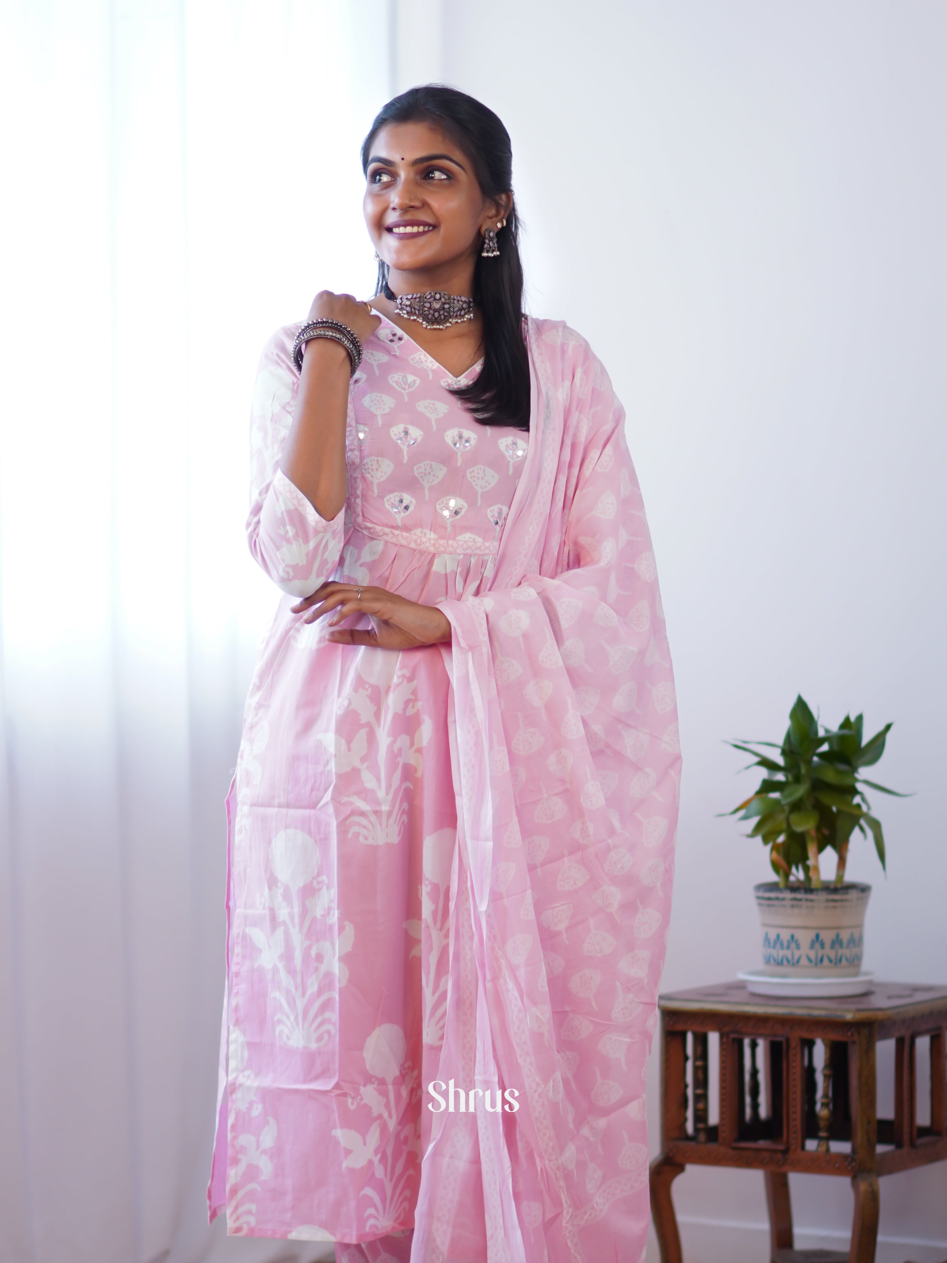 Baby Pink - 3pc Readymade Suits