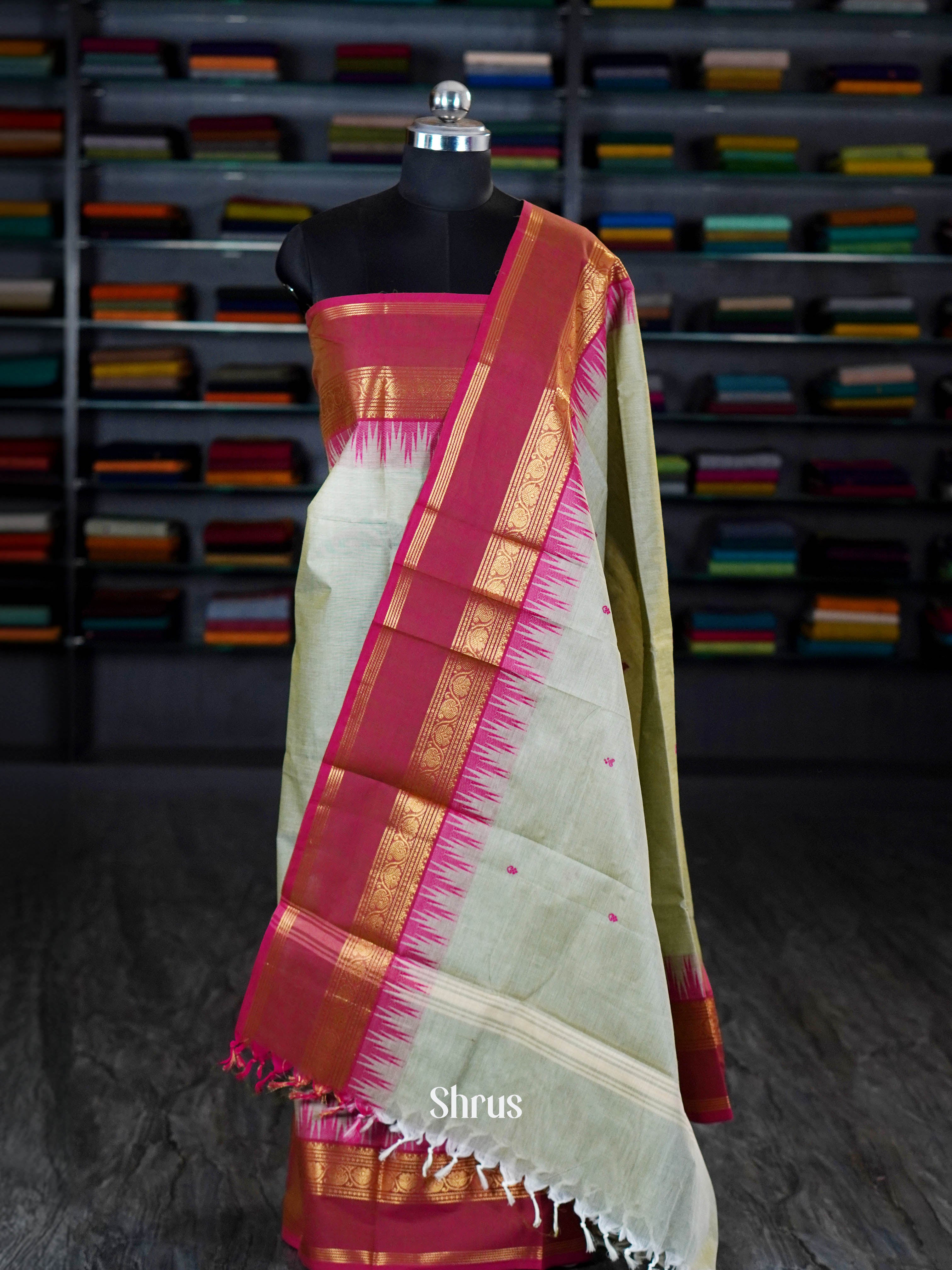 Light Green & Maroon  - chettinad top & dupatta combo