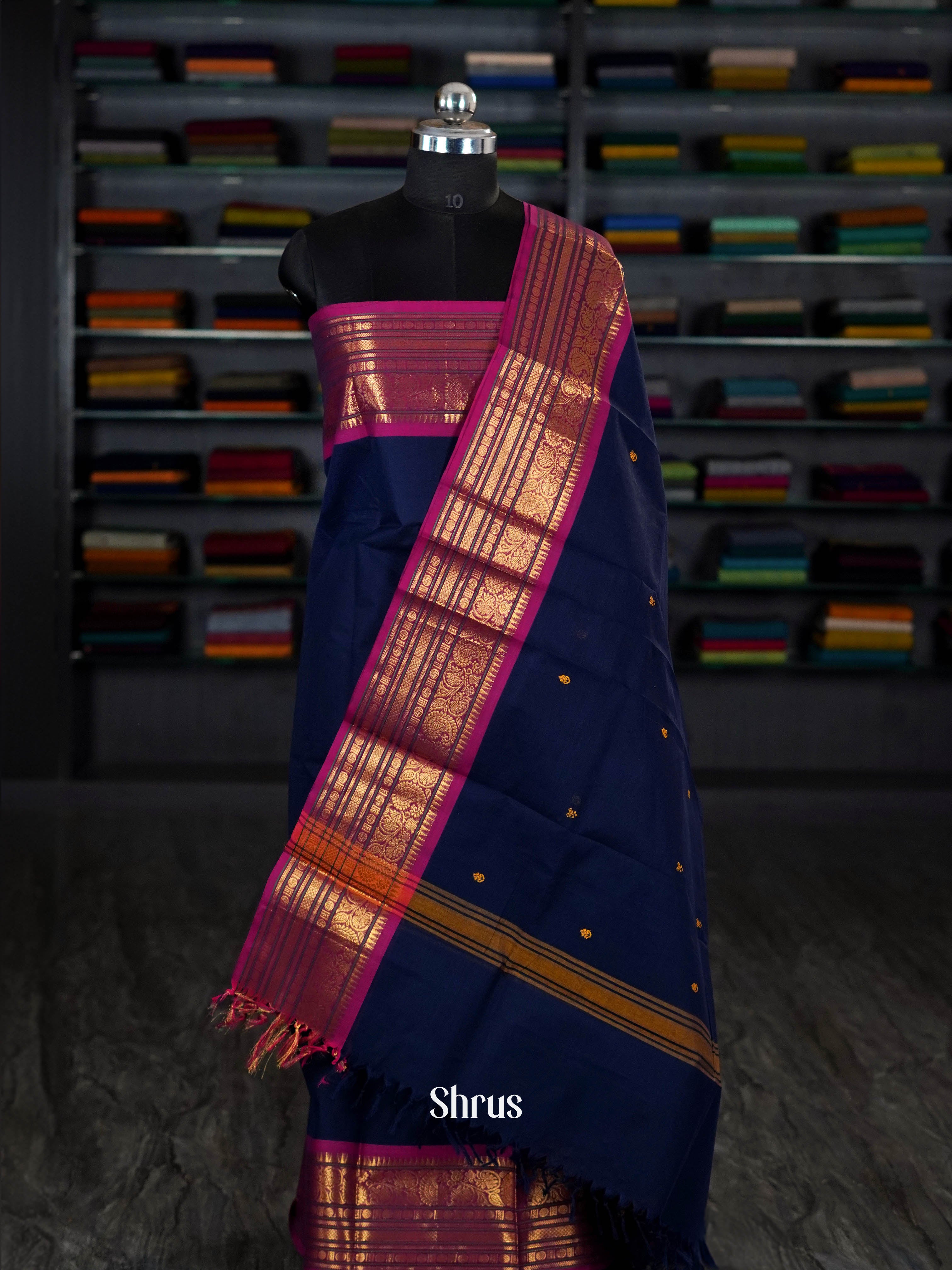 Indigo & Pink - chettinad top & dupatta combo