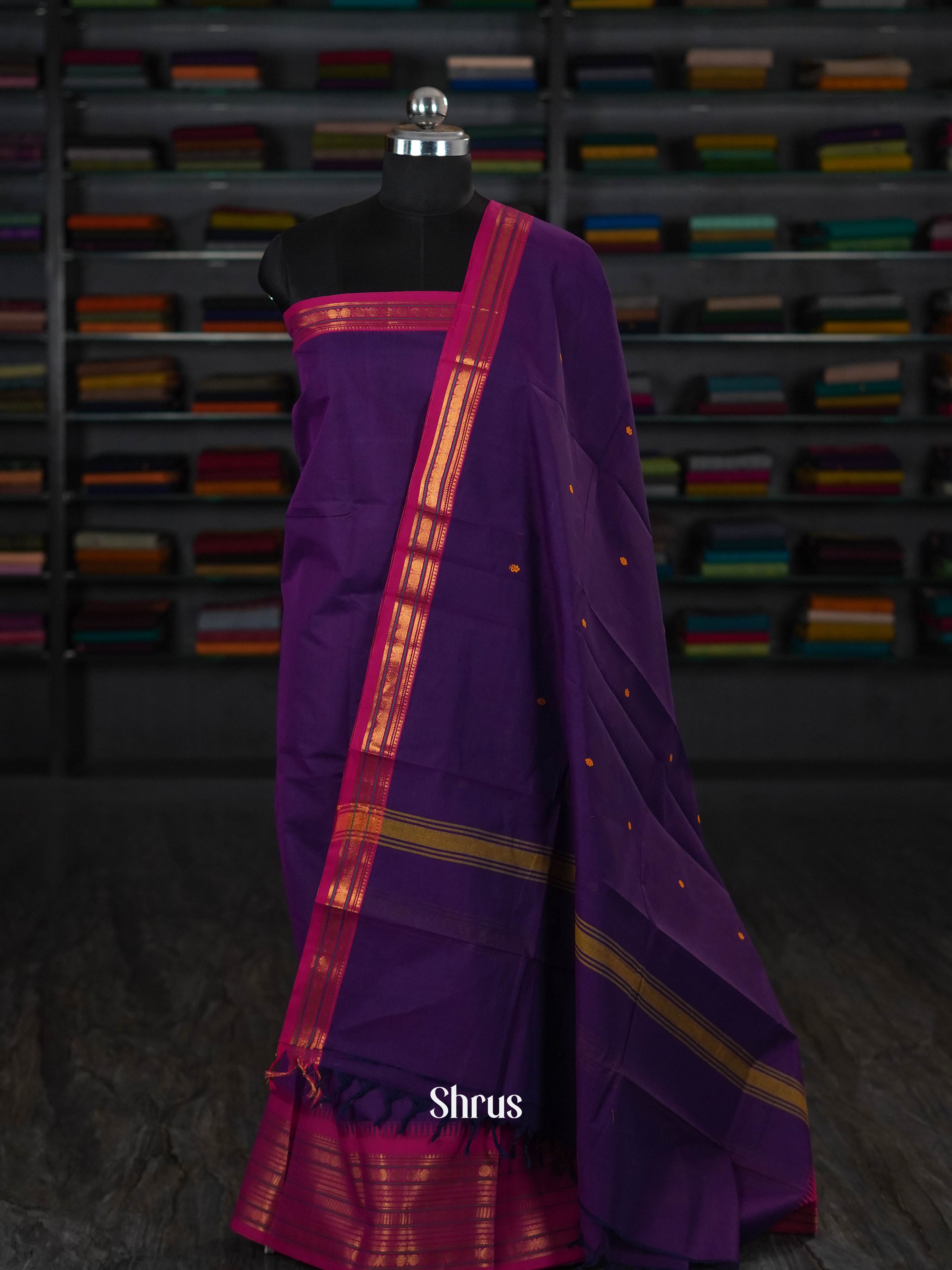 Violet & Pink  - chettinad top & dupatta combo