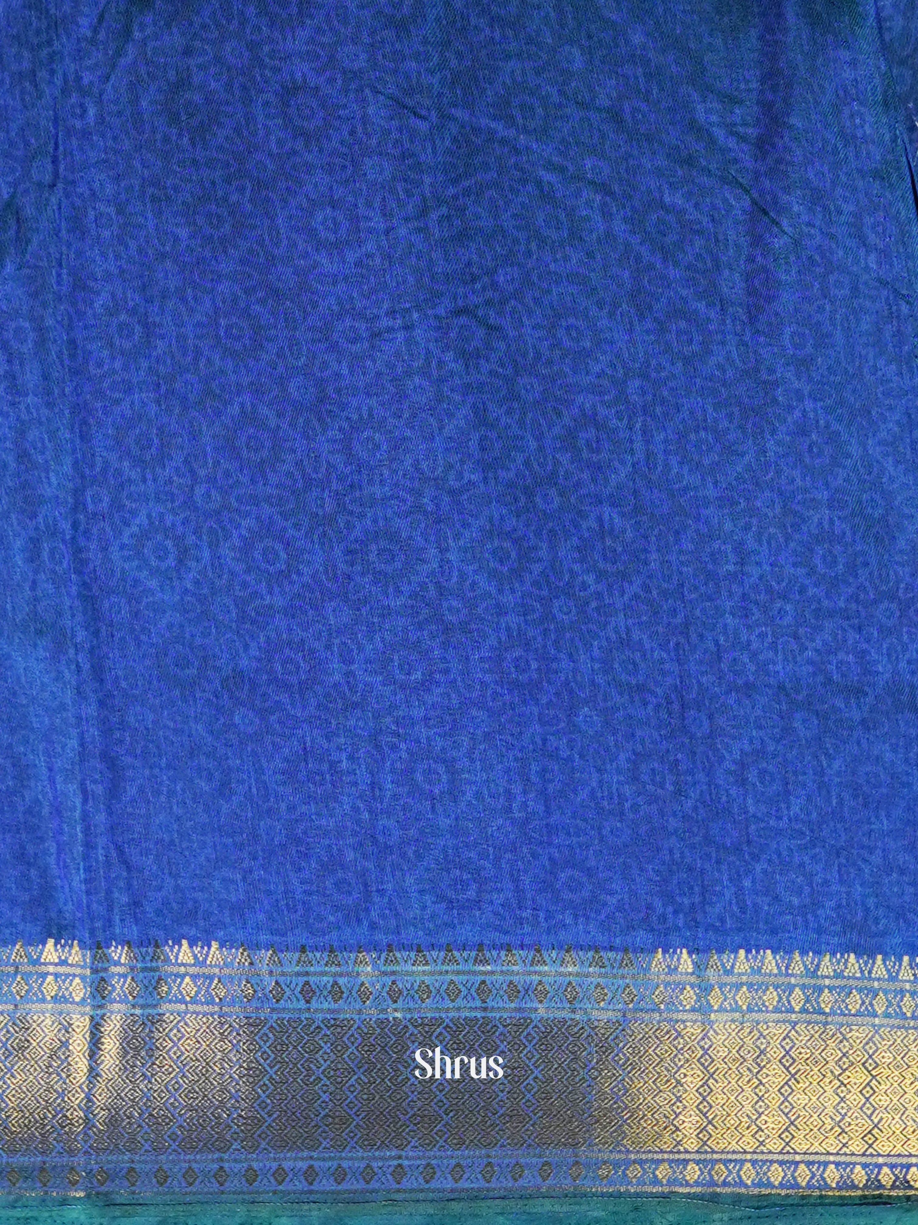 Greenish Blue & Blue   - Semi Patola Saree