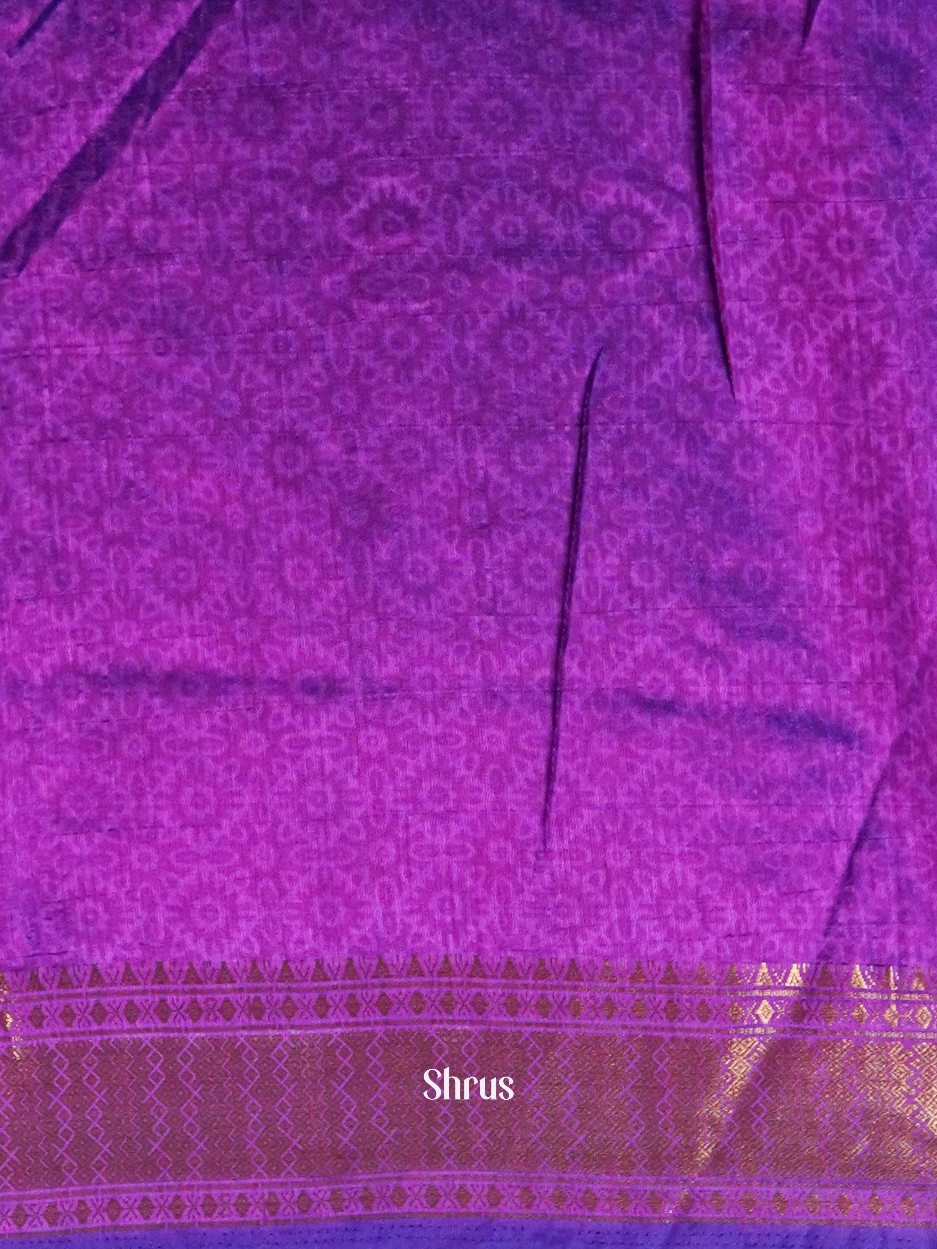 Indigo & Purple  - Semi Patola Saree