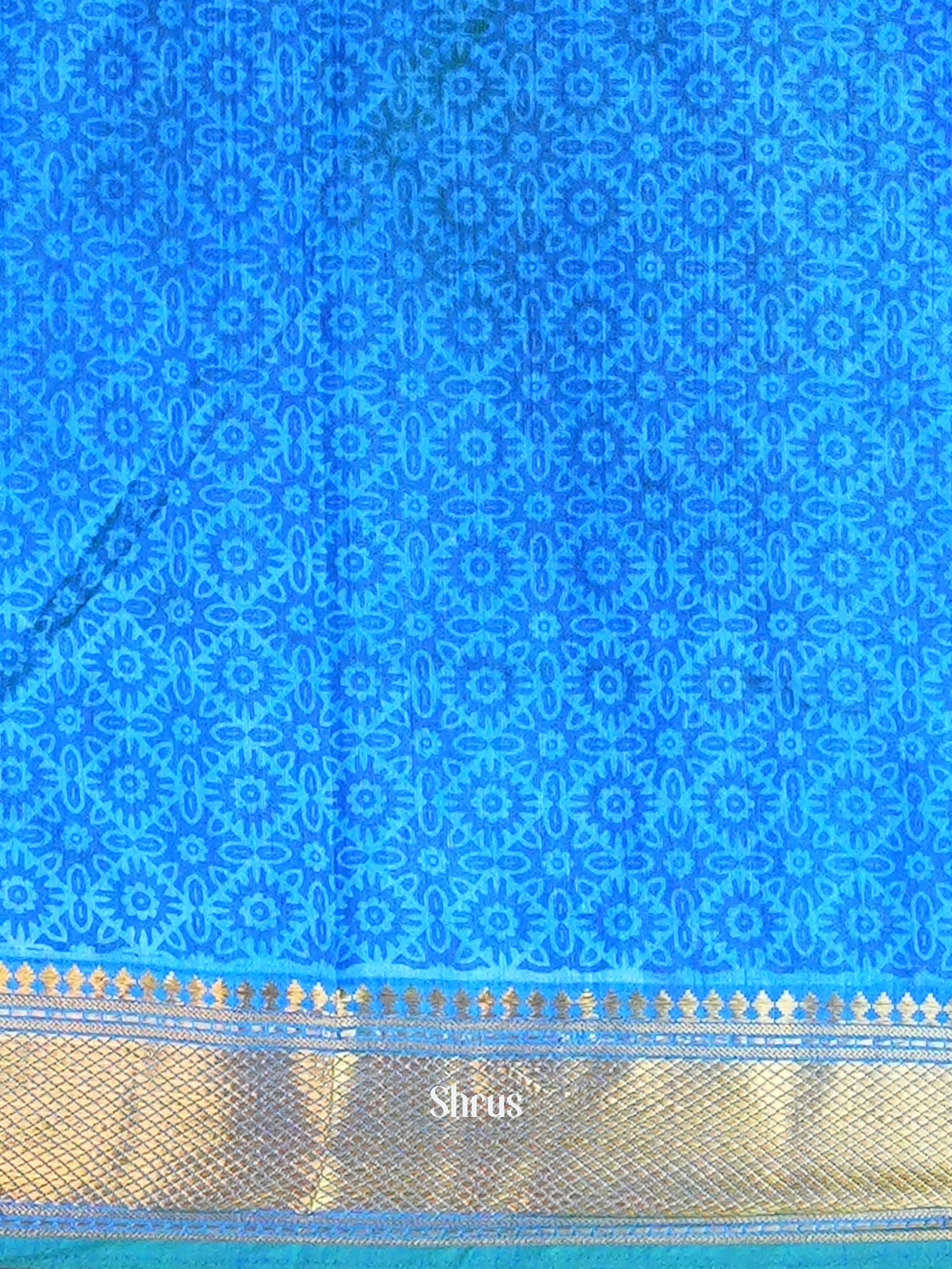 Green & Blue - Semi Patola Saree