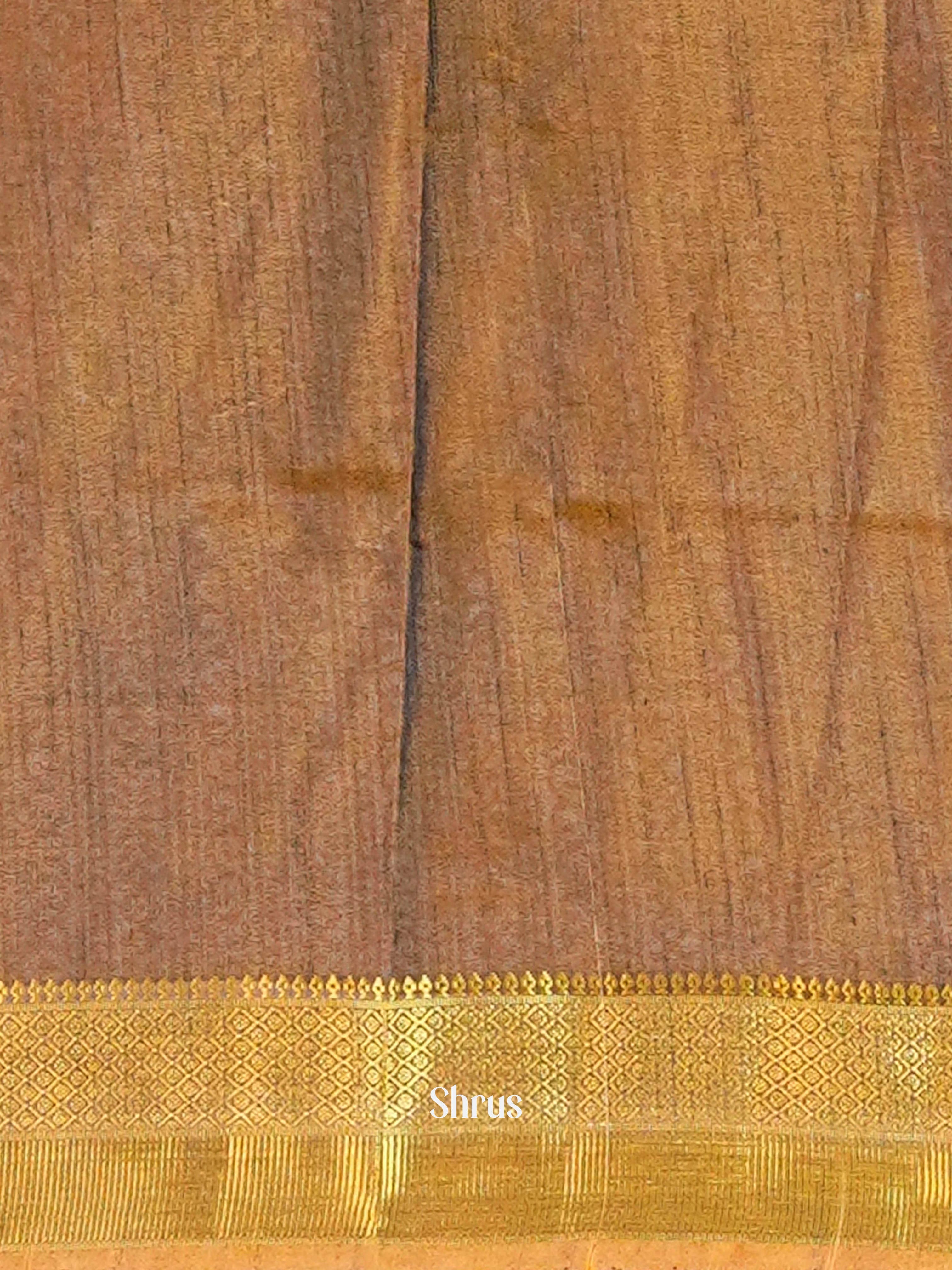 Golden Orange & Brown - Semi Patola Saree