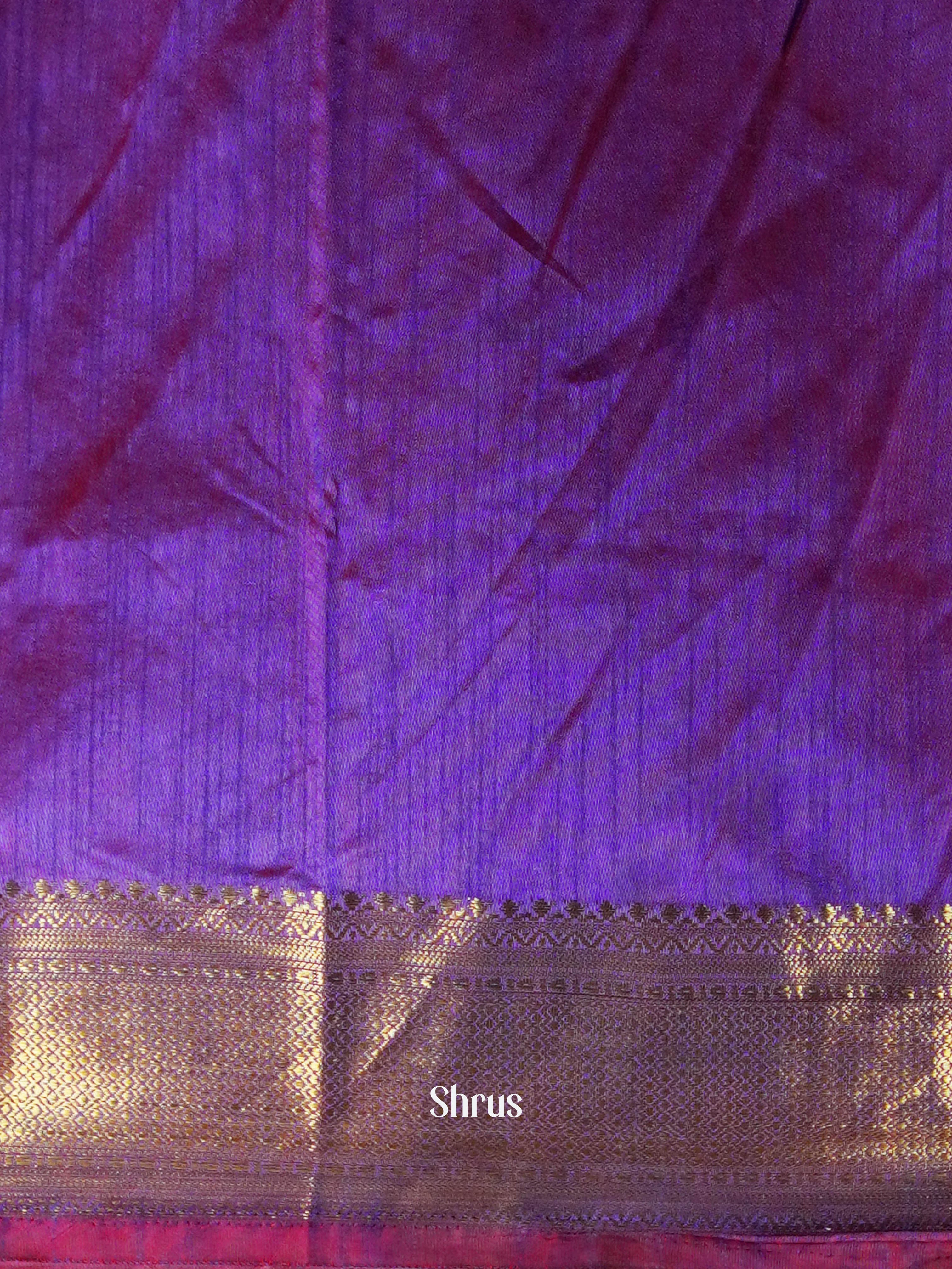 Red & Purple  - Semi Patola Saree