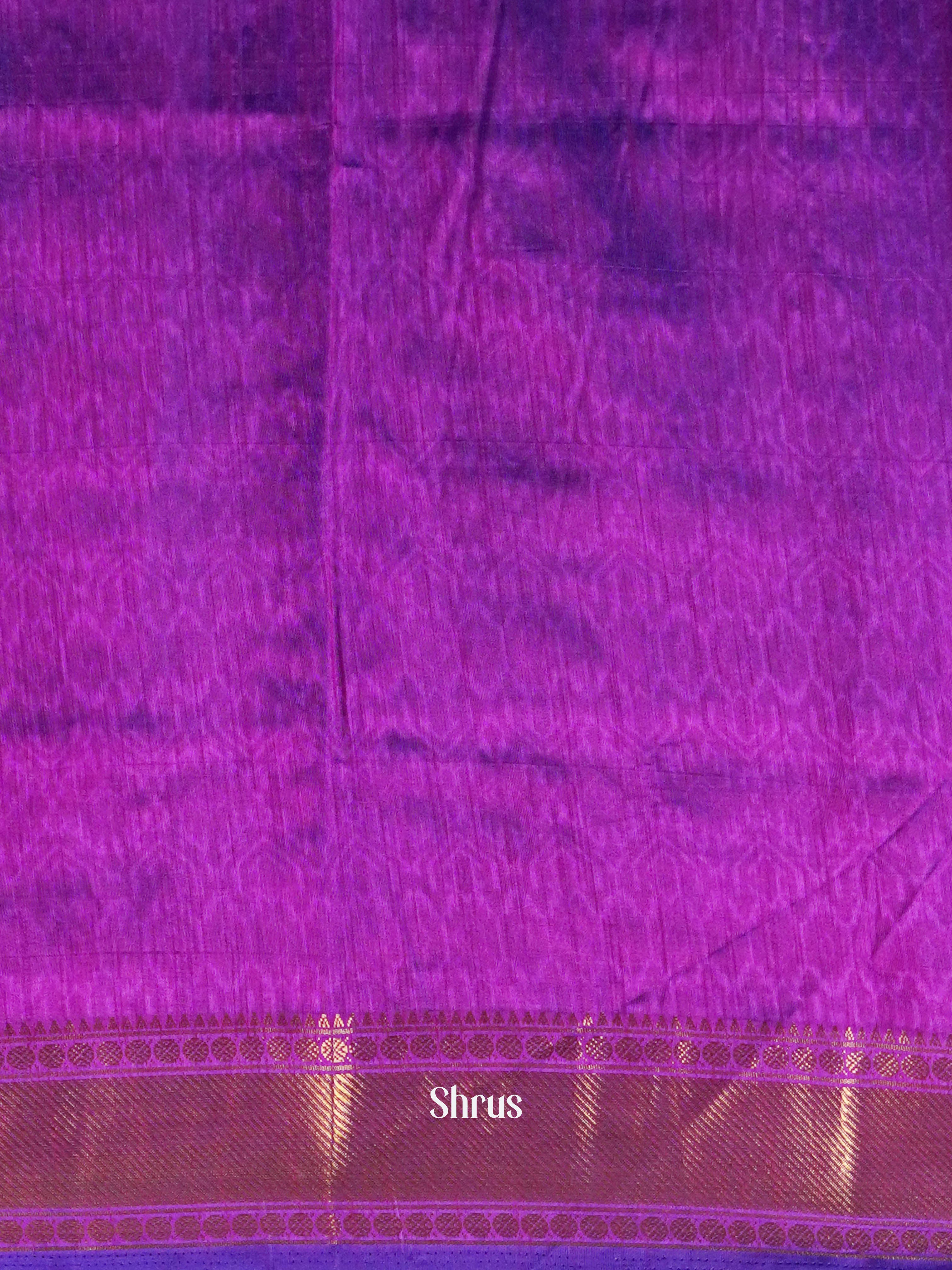 Indigo & Purple  - Semi Patola Saree