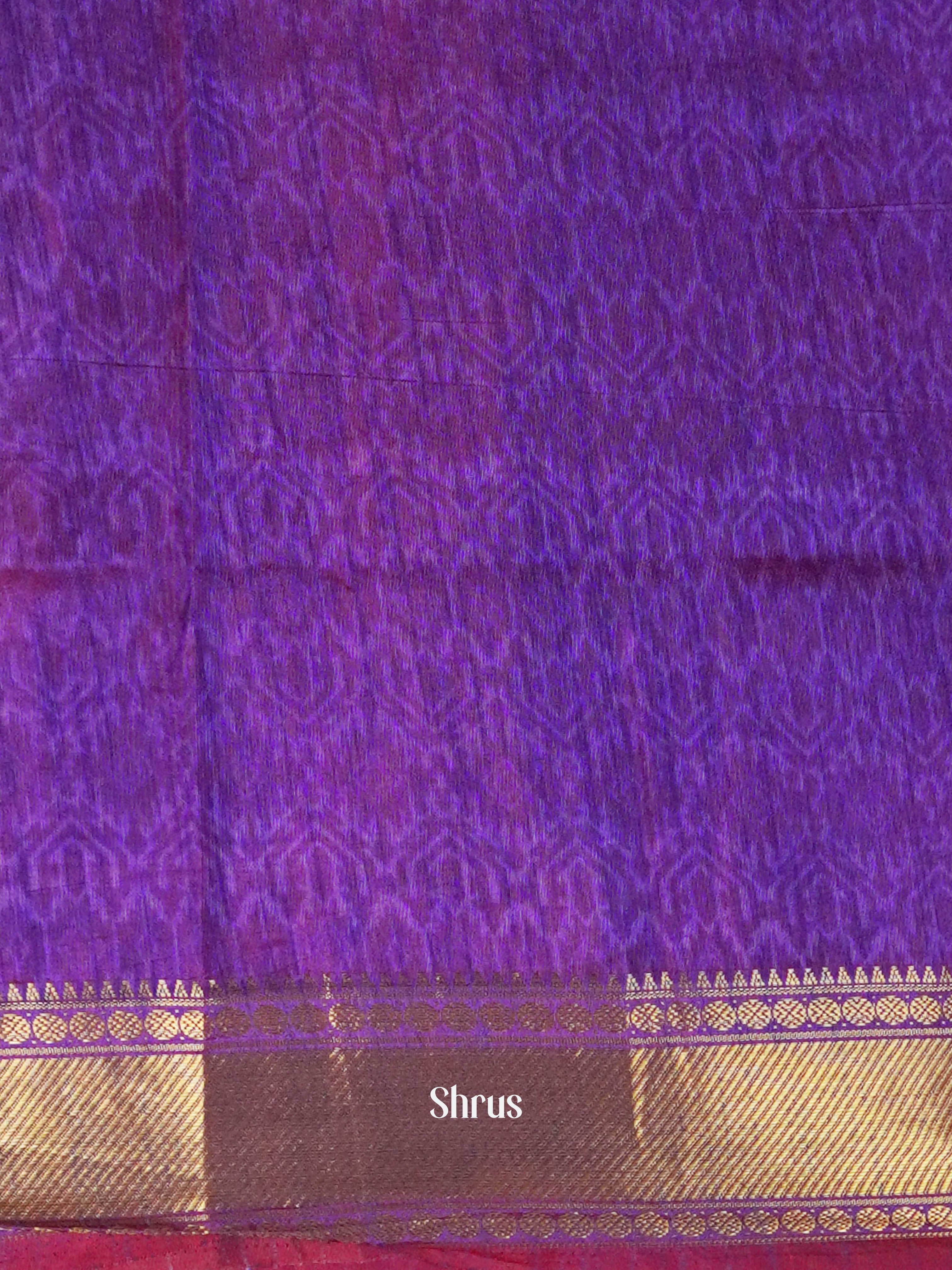 Pink & Violet   - Semi Patola Saree