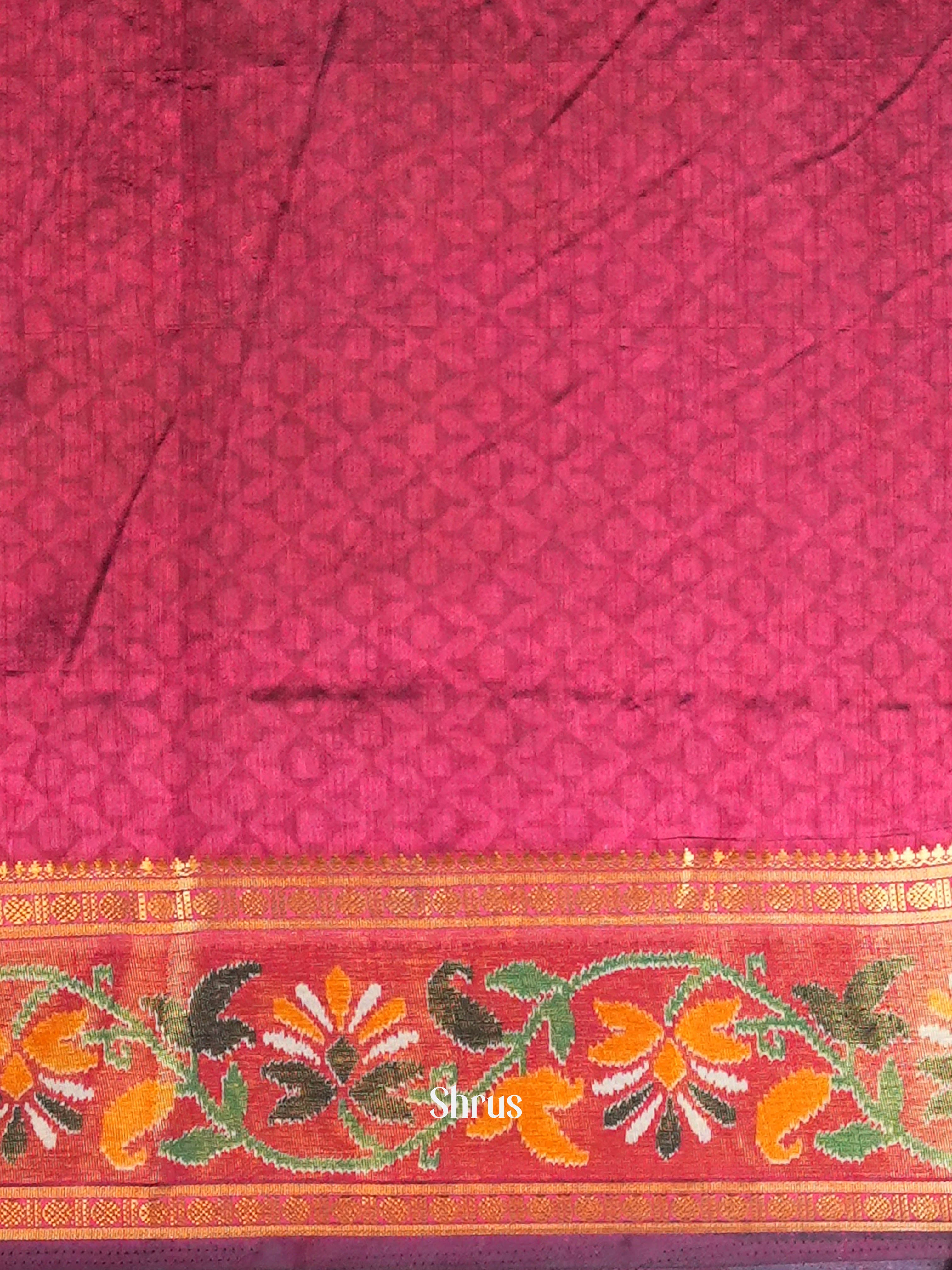 Black & Maroon - Semi Patola Saree