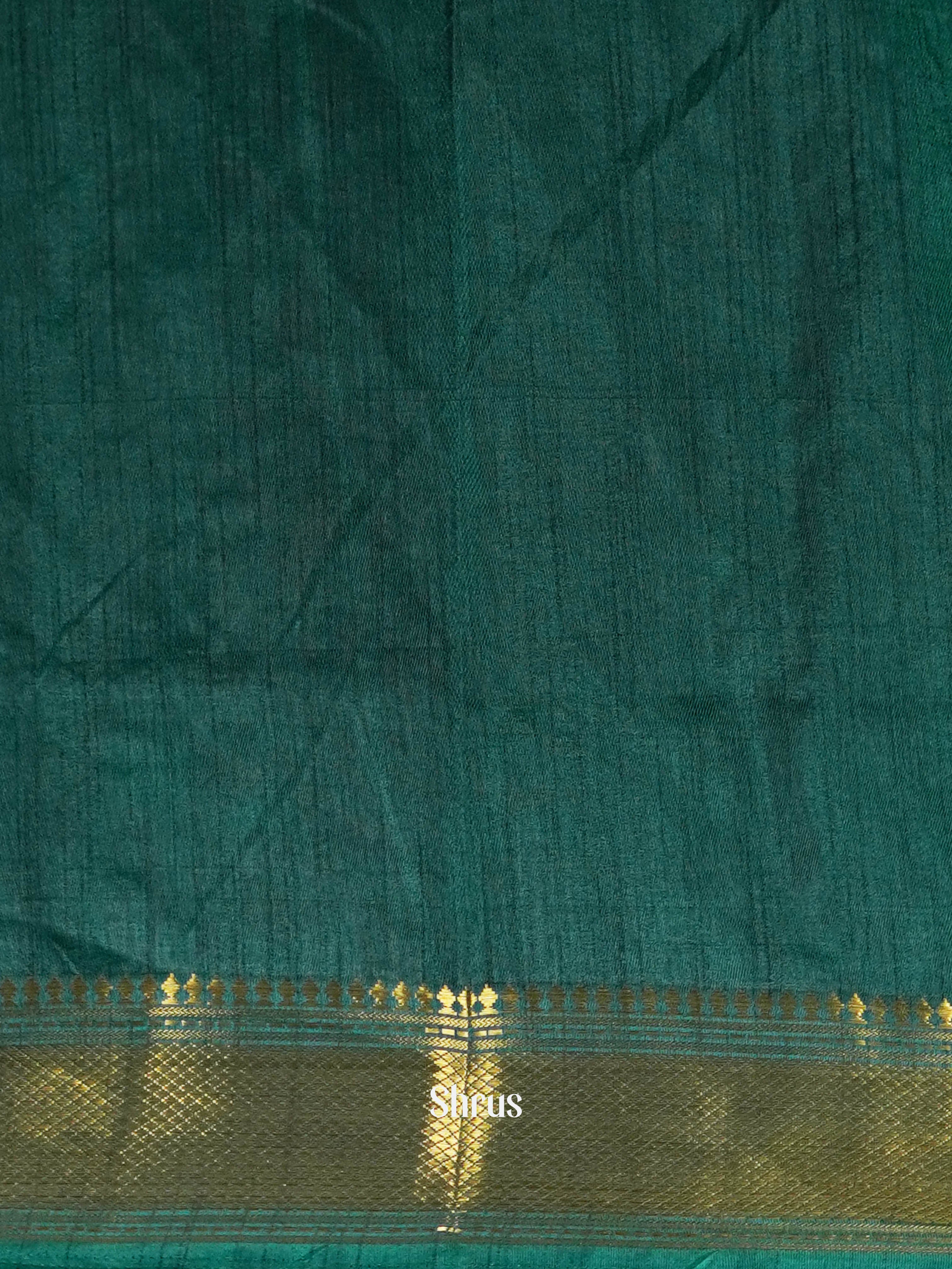 Teal & Green  - Semi Patola Saree