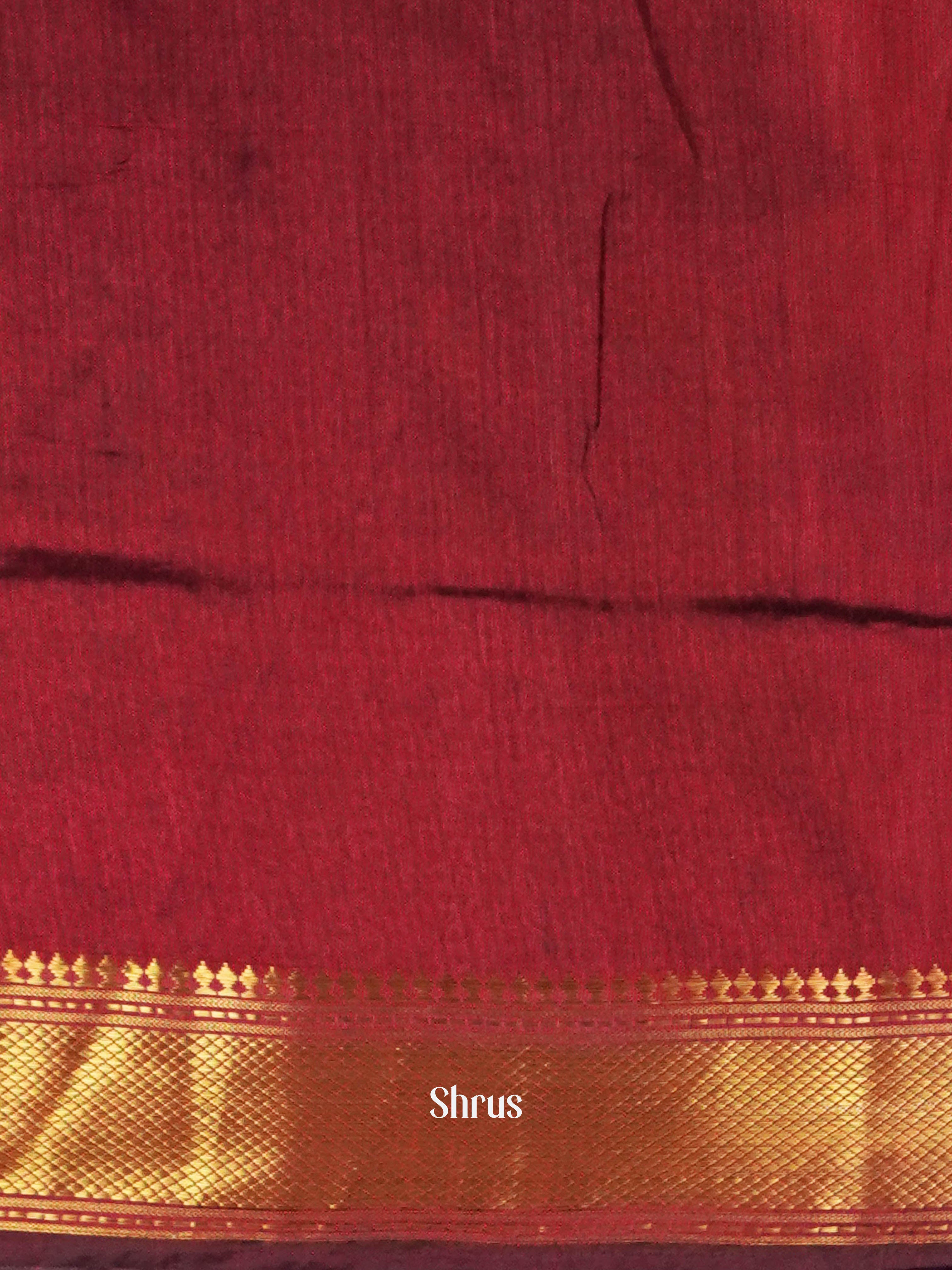 Black & Maroon   - Semi Patola Saree