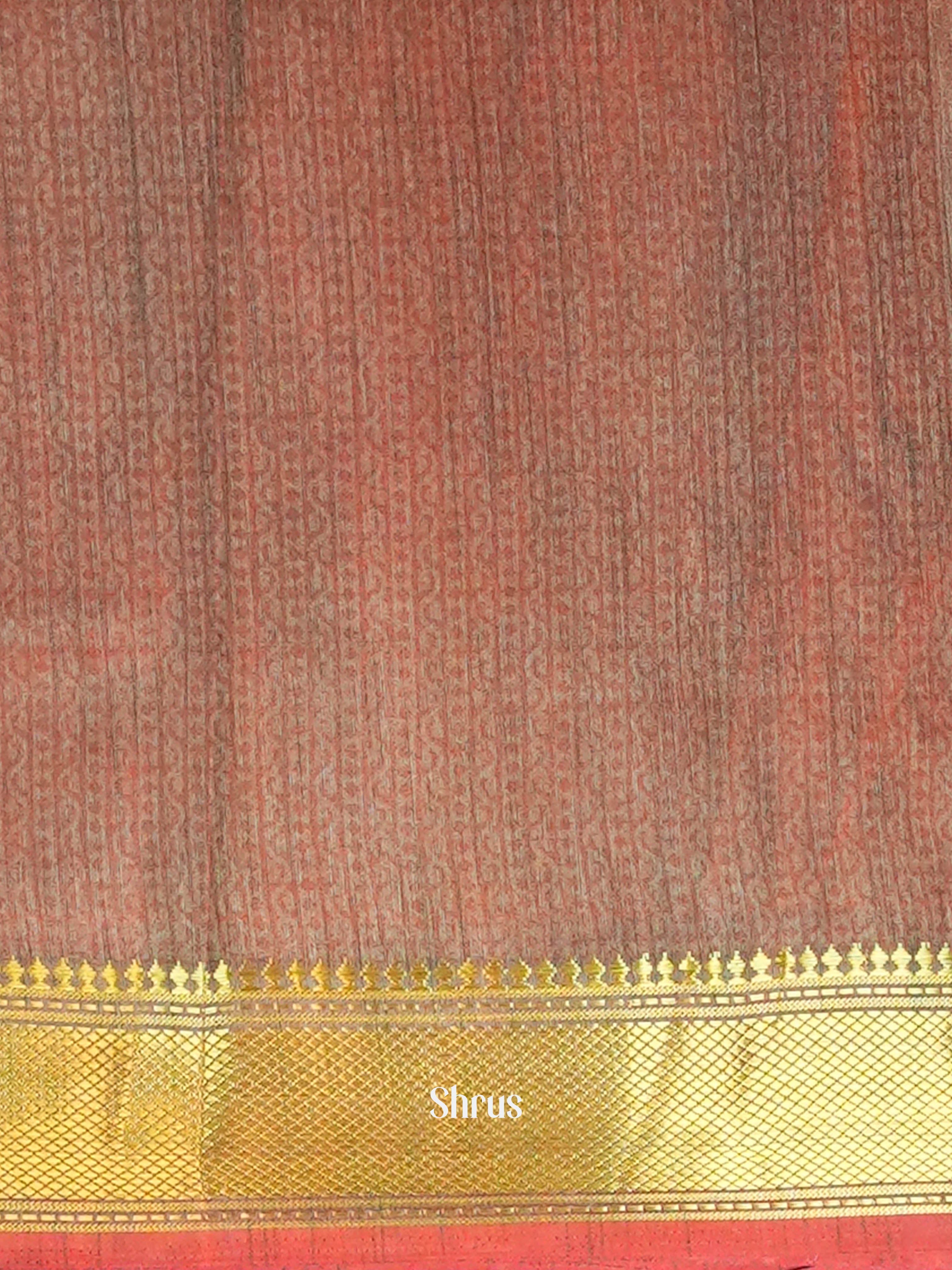 Pink & double Shaded Brown- Semi Patola Saree