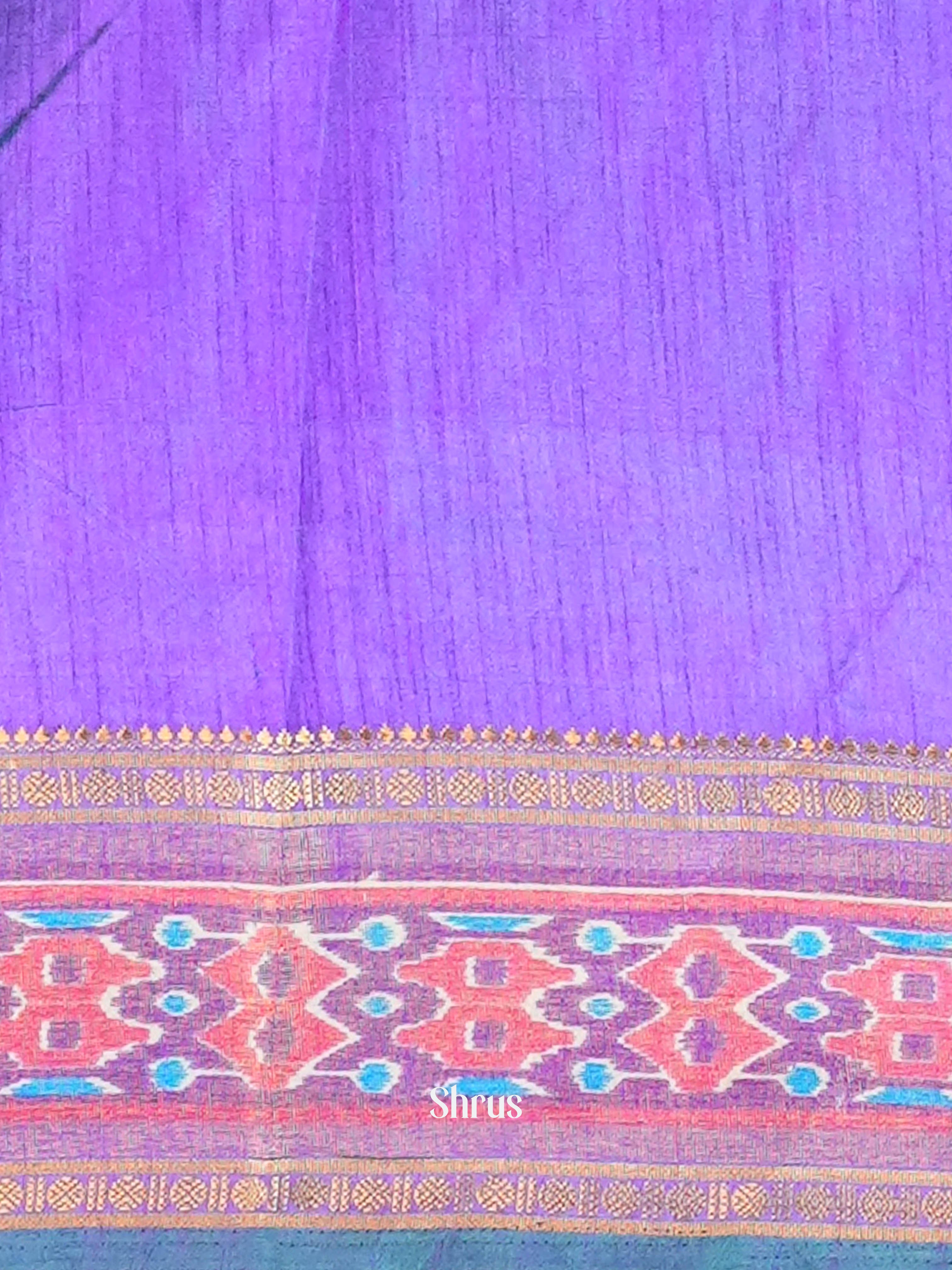 Teal & Purple - Semi Patola Saree