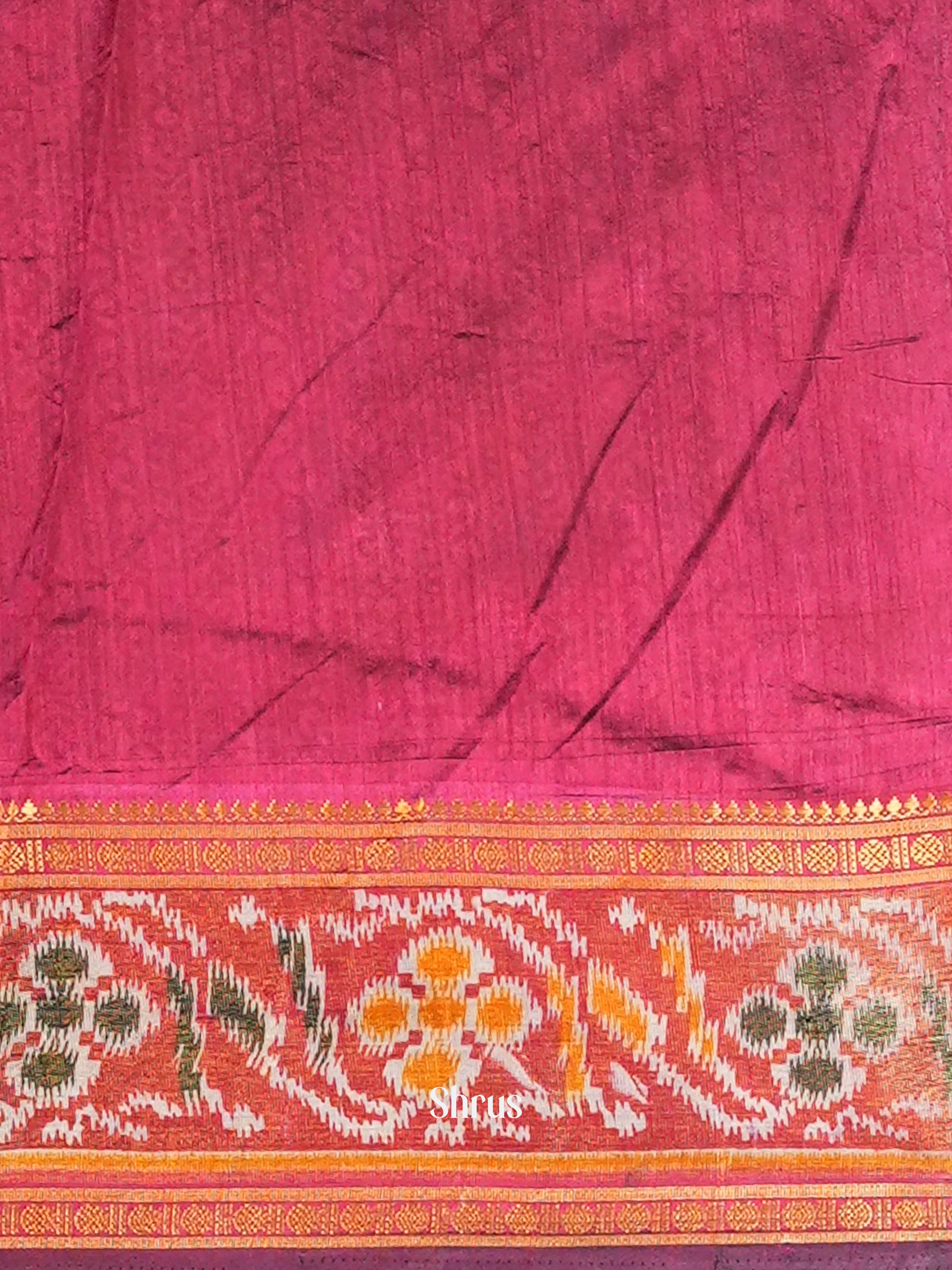 Black & Maroon - Semi Patola Saree