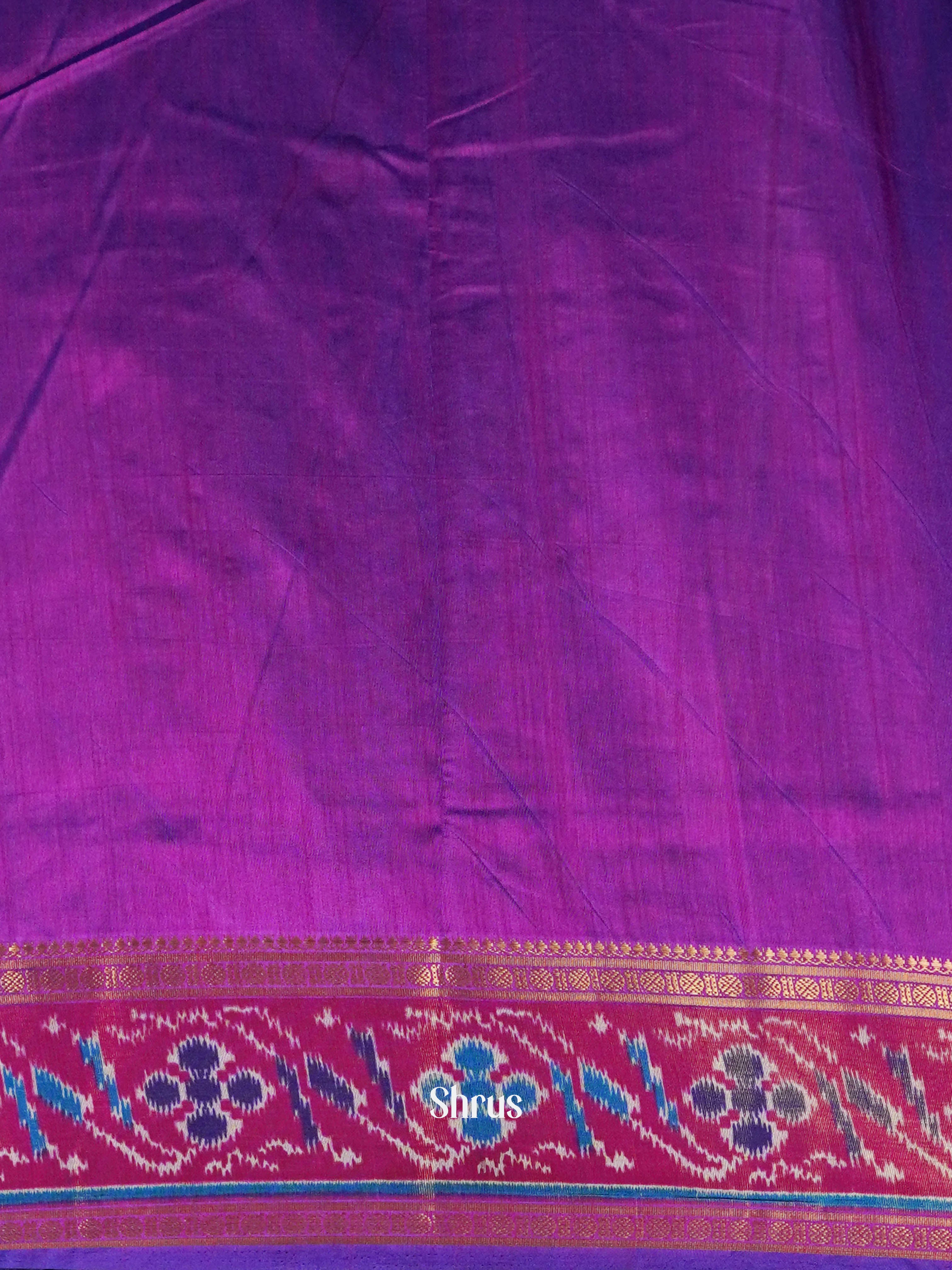 Indigo & Pink   - Semi Patola Saree