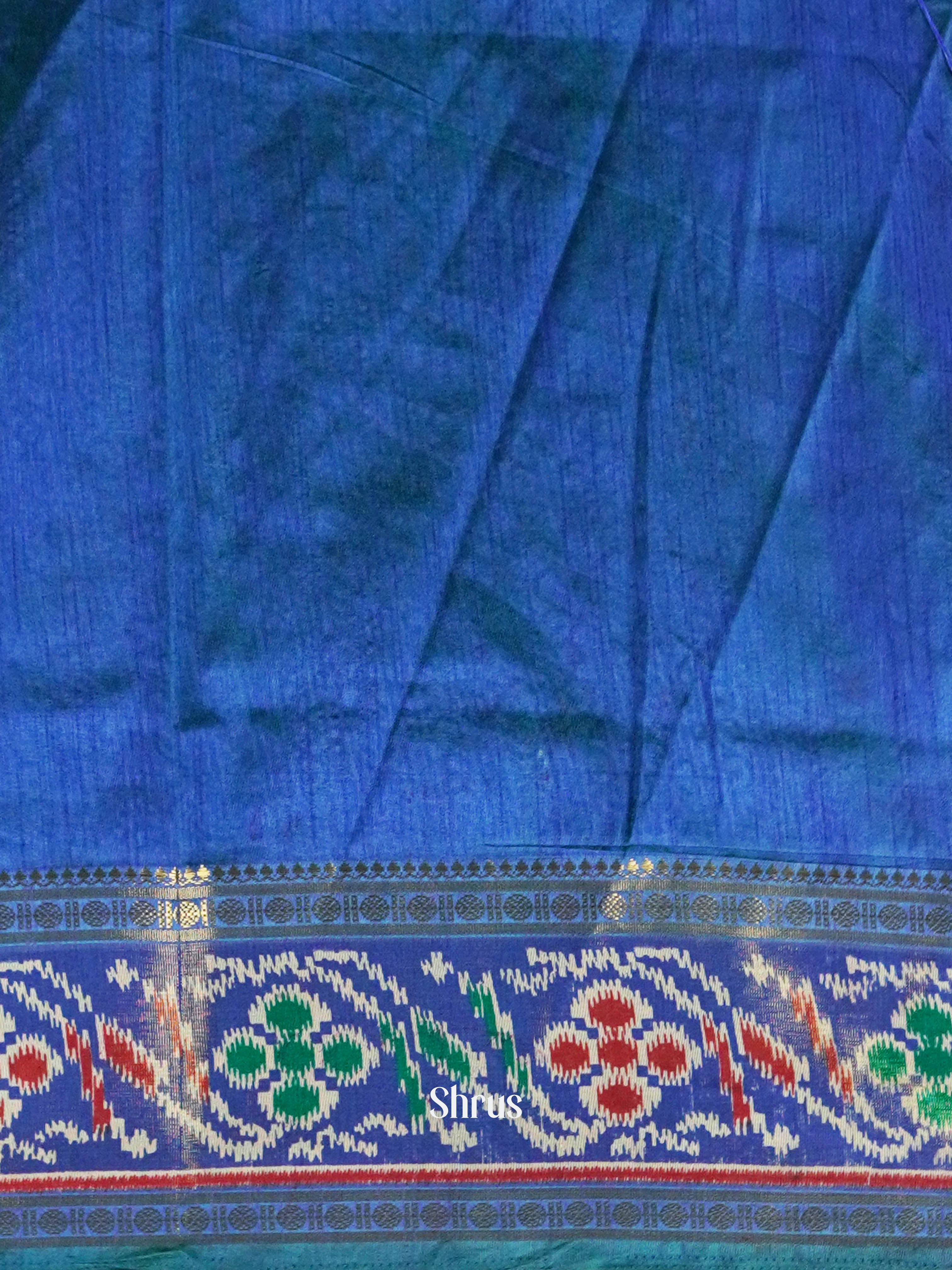 Green & Blue   - Semi Patola Saree