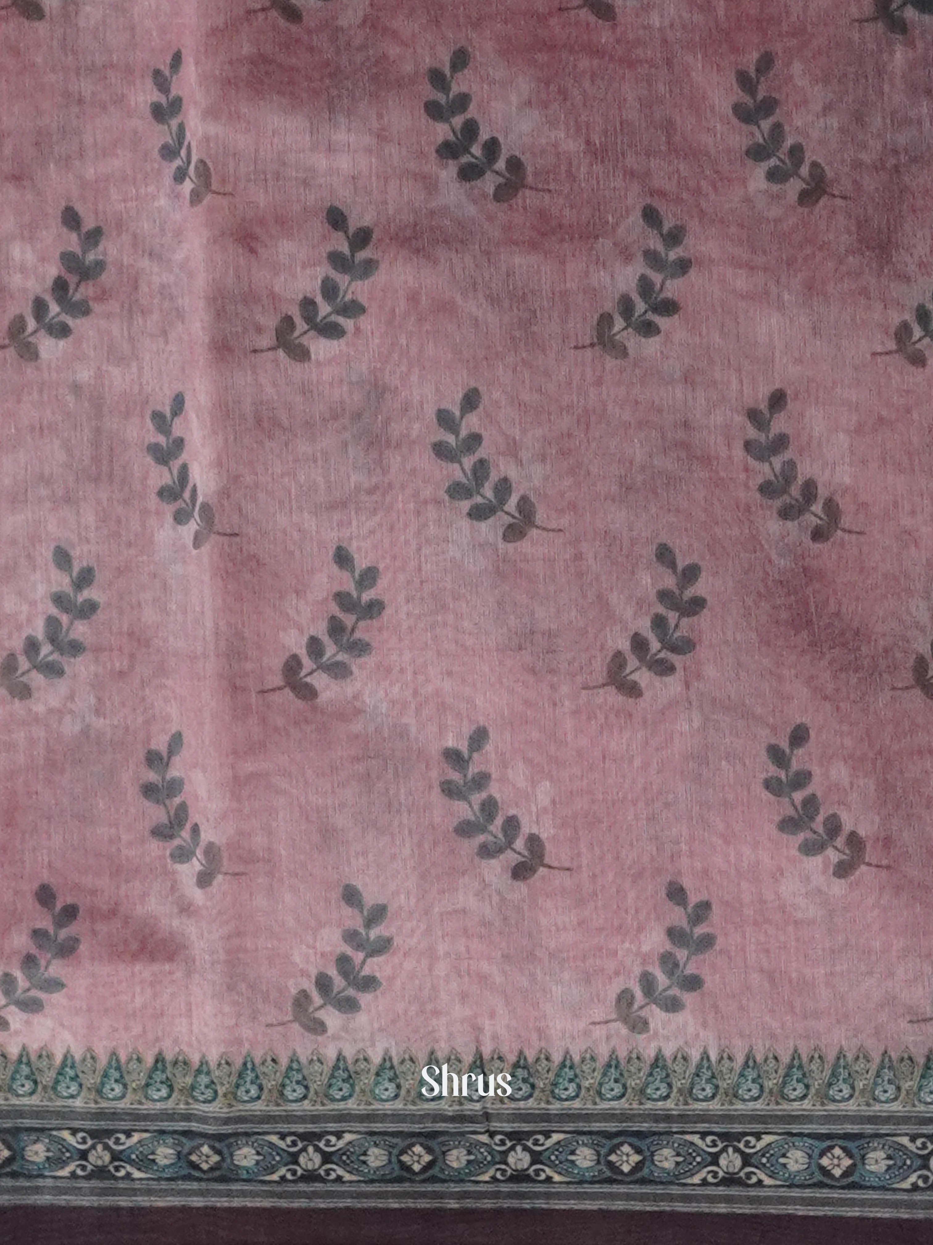 Pink & Grey - Semi Kantha Saree