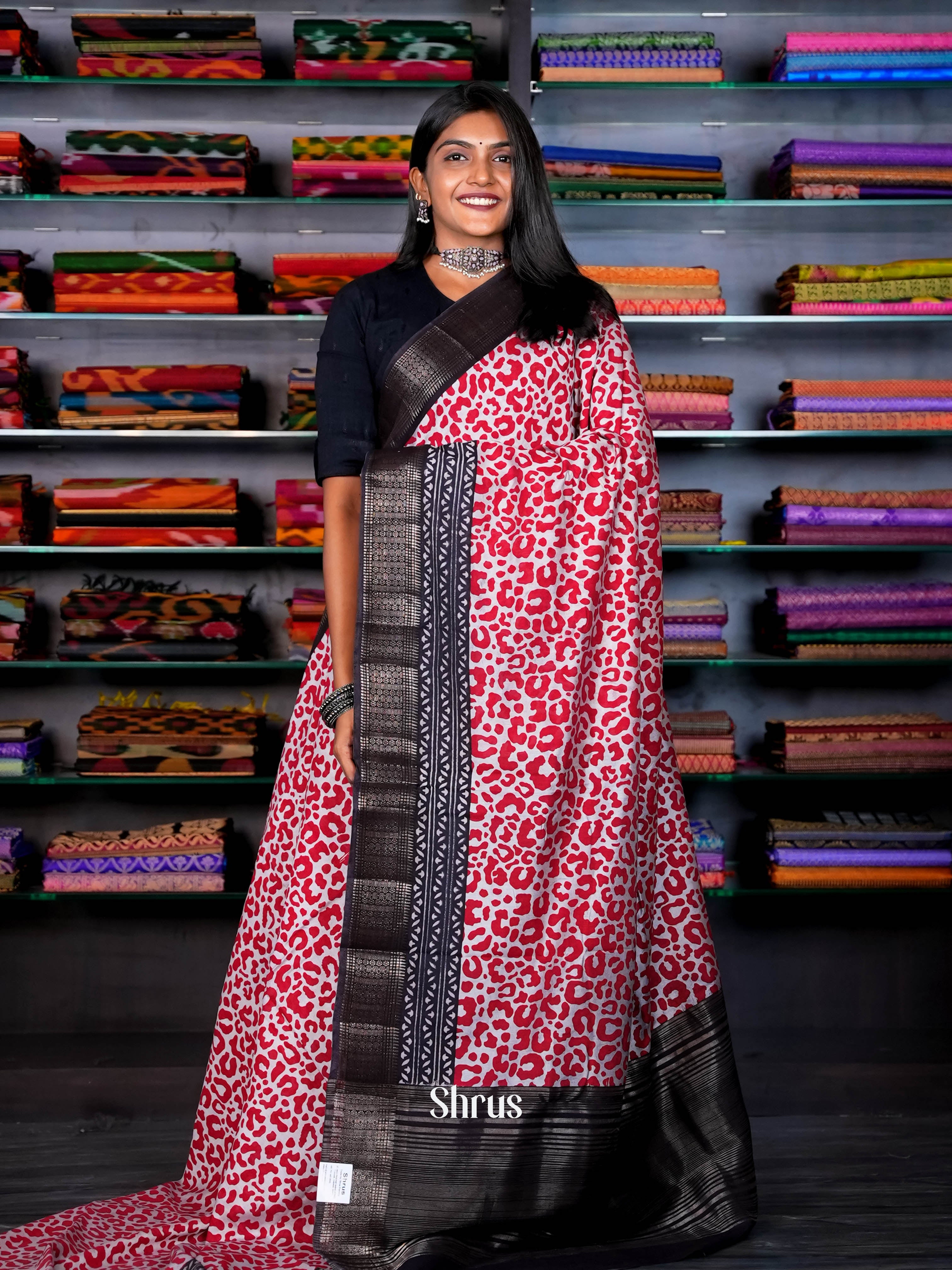 Red  & Black  - Art Modal Saree