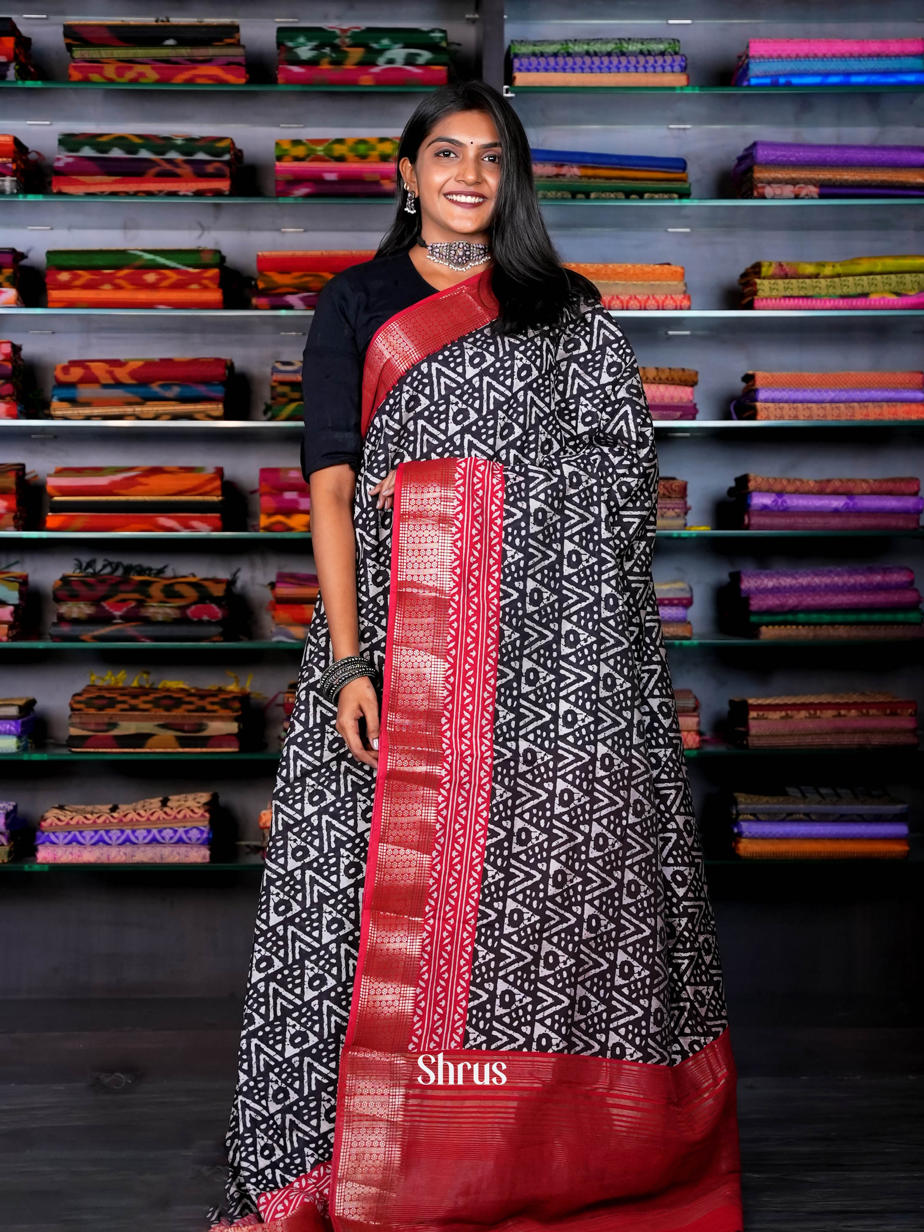 Black & Red  - Art Modal Saree