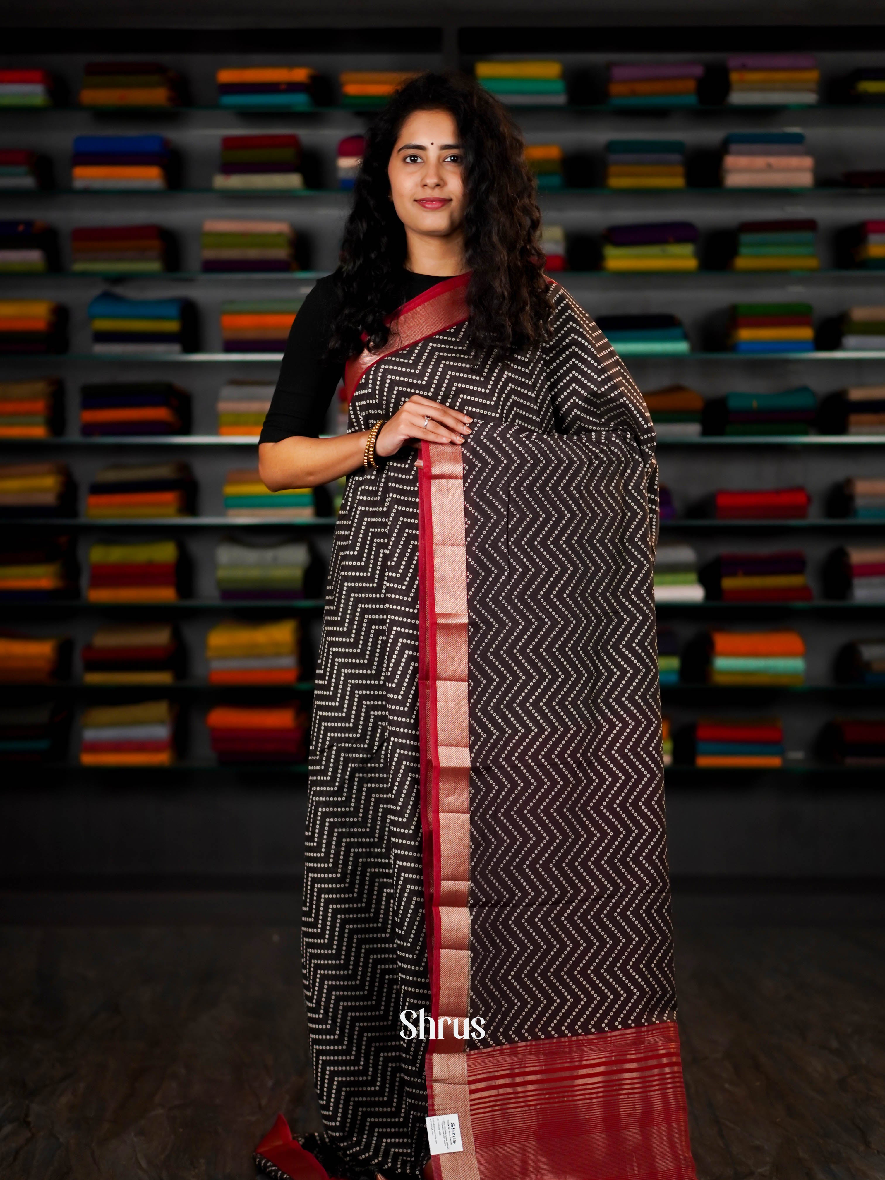 Black & Red  - Art Modal Saree