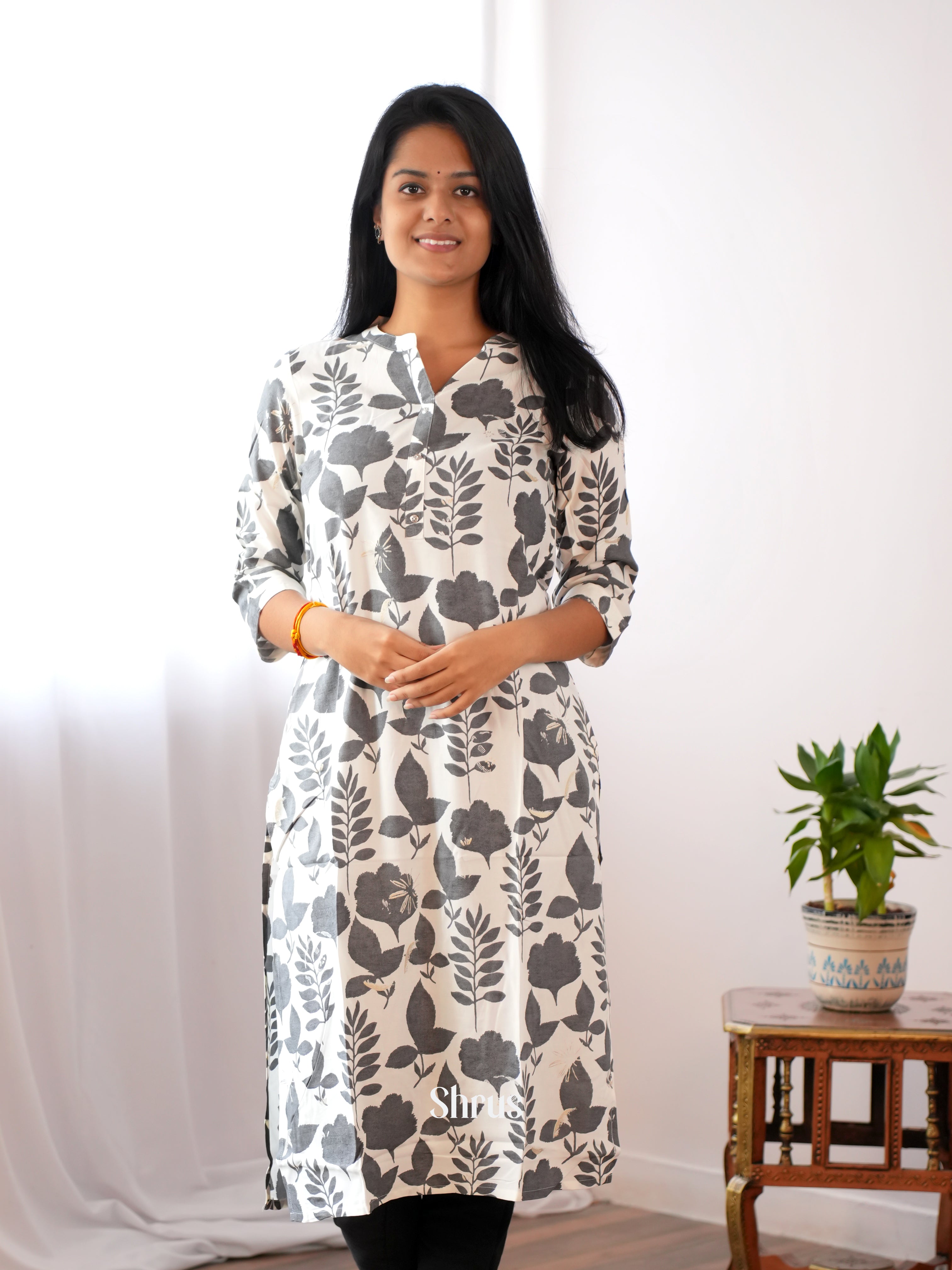 White & Grey - Readymade Kurti