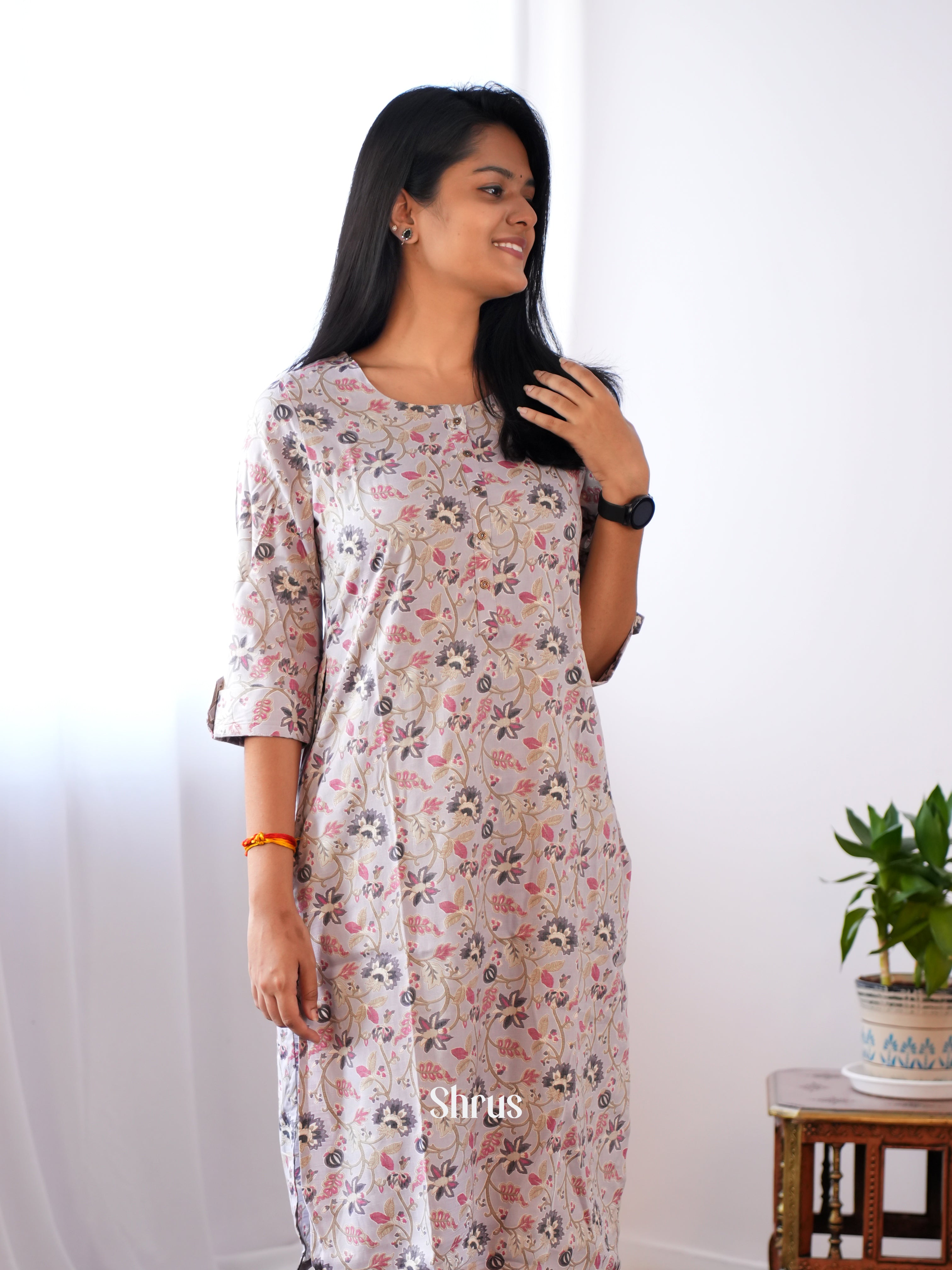 Grey & Pink - Readymade Kurti