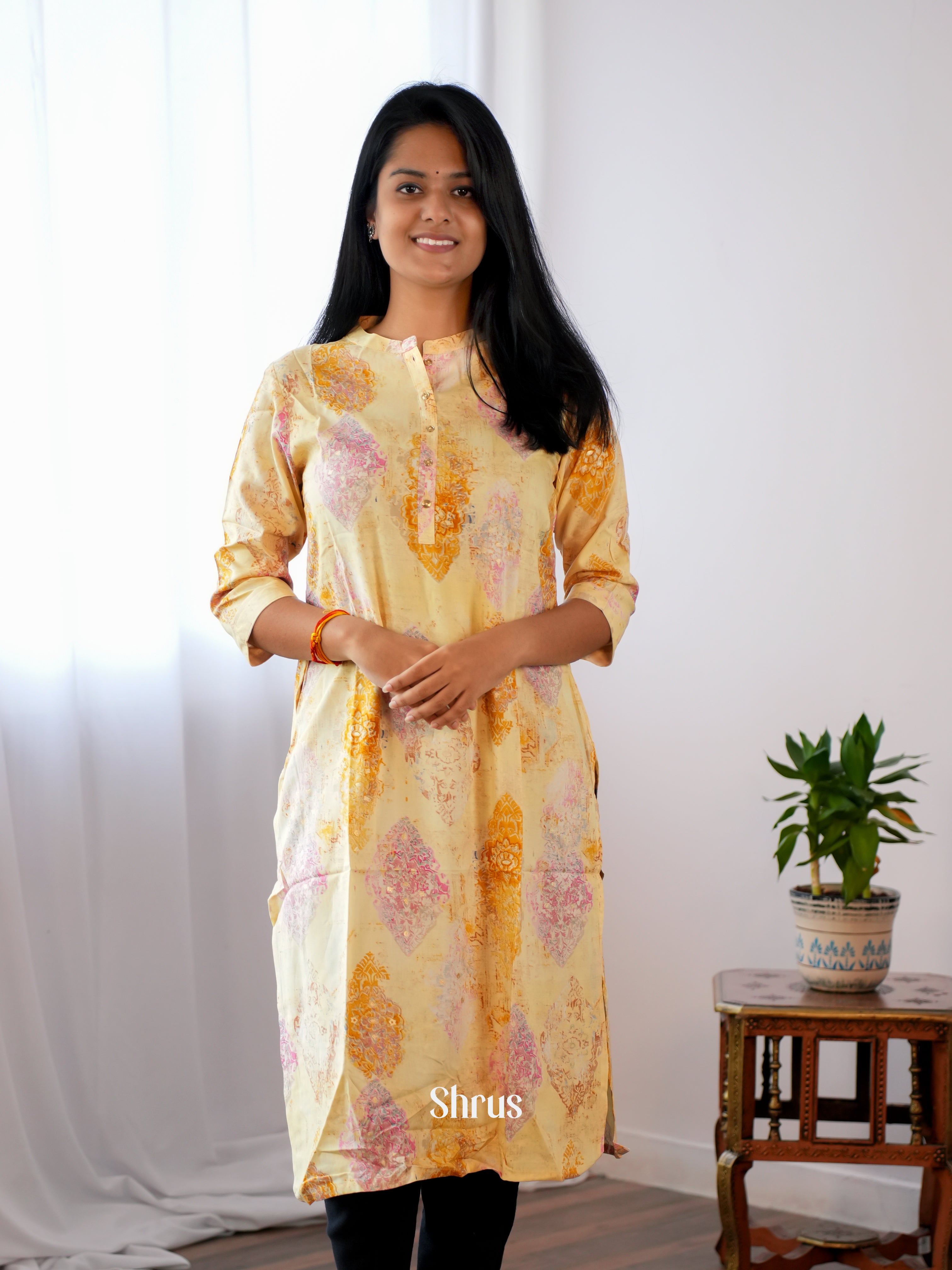 Pale Yellow - Readymade kurti