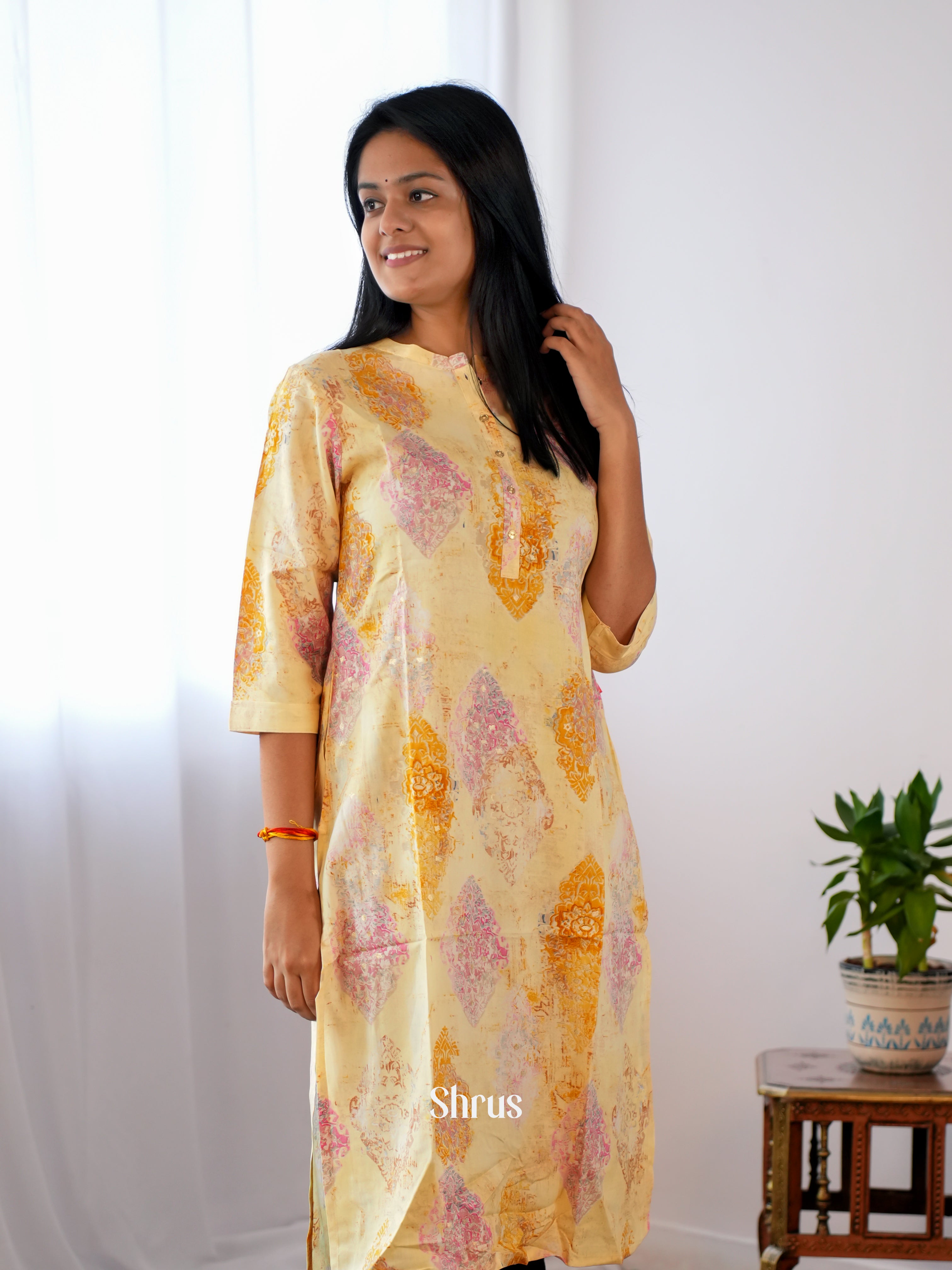 Pale Yellow - Readymade kurti