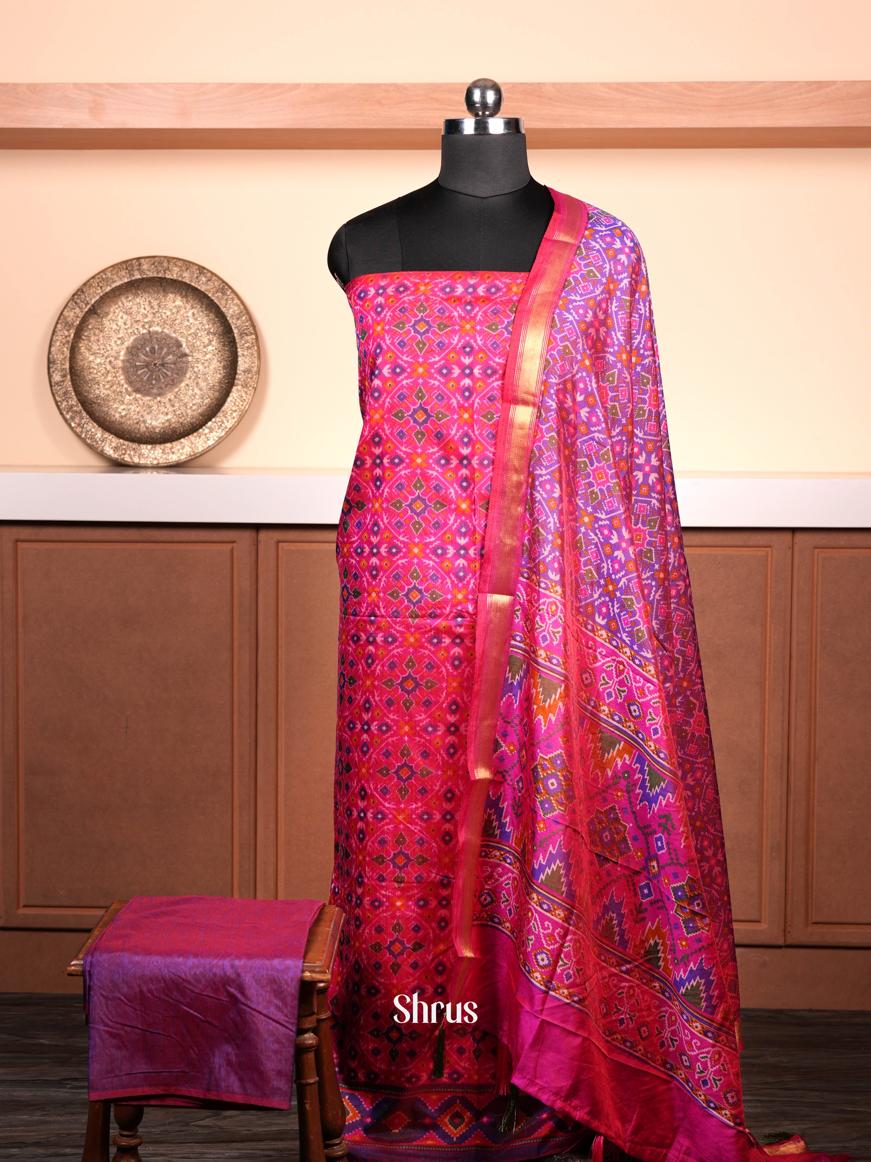 Pink & Purple - semi patola salwar